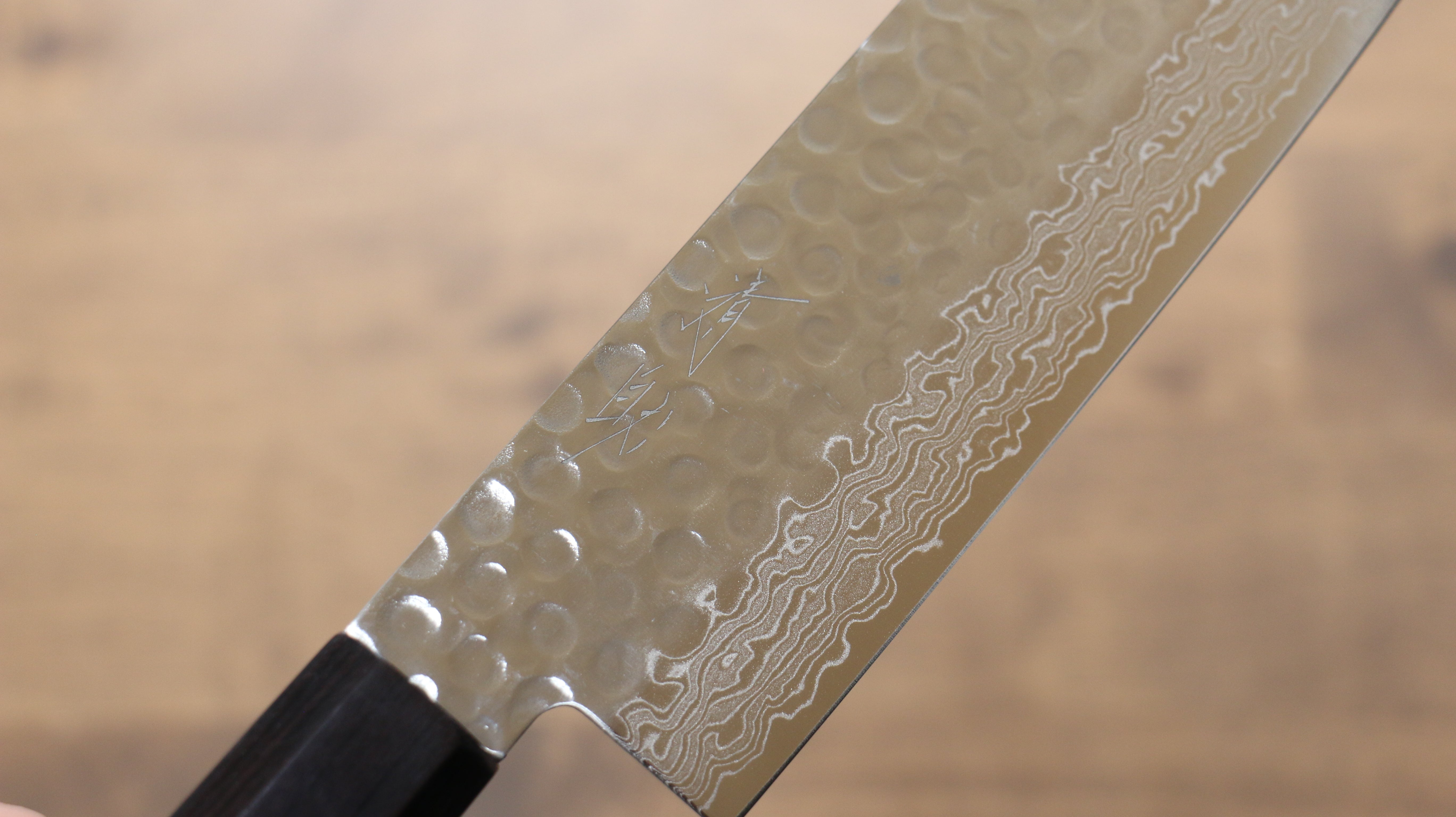清助 AUS10 45層大馬士革紋 薄刃 160mm 紫檀木 握把 - 清助刃物