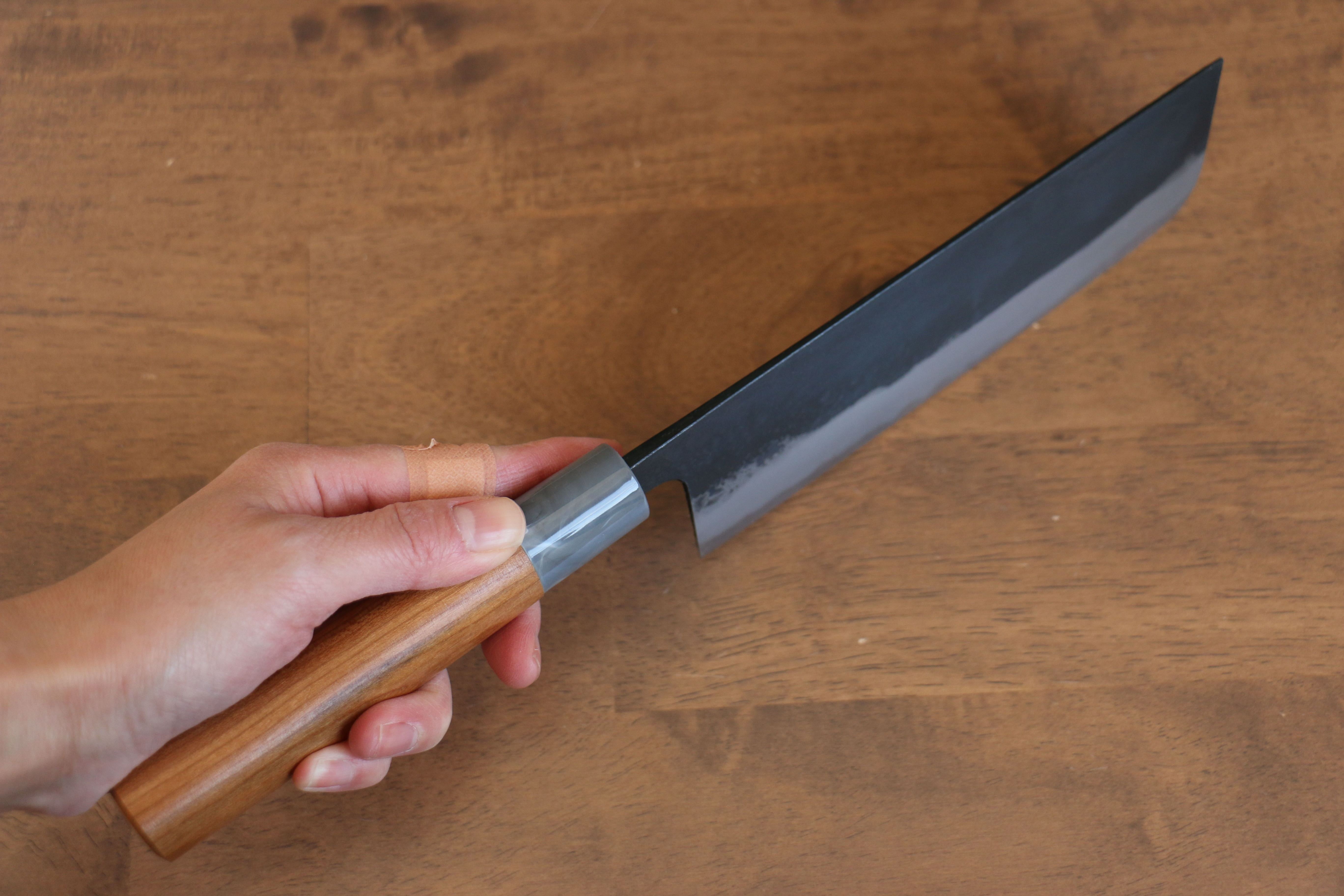 山本 直 白鋼 黑打 菜切 165mm 櫻桃木 握把 - 清助刃物