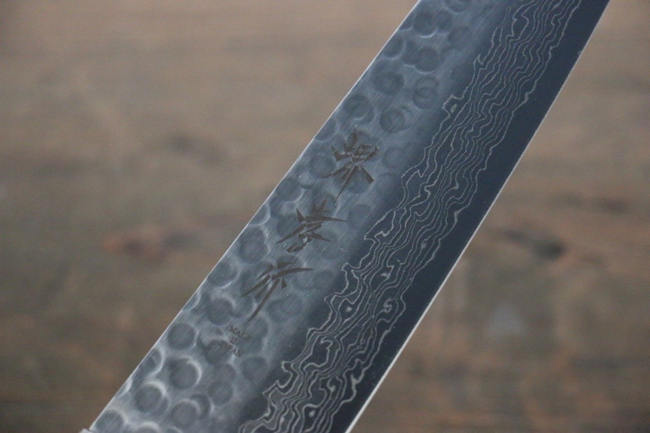 堺 孝行 AUS10 45層大馬士革紋 牛刀 180mm 木蘭握把 - 清助刃物