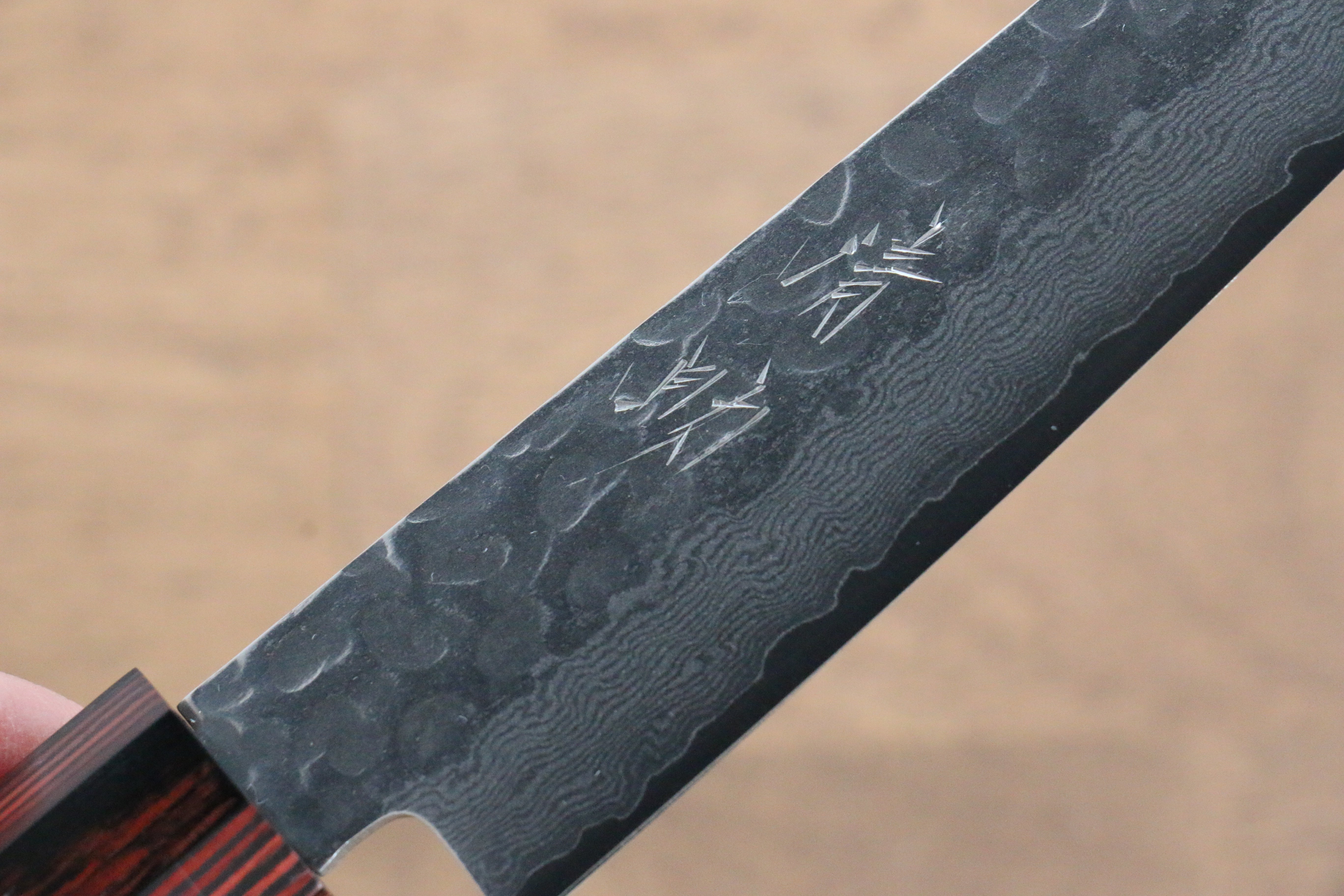 清助 VG10 大馬士革紋 多用途小刀 150mm 黑合成木 握把 - 清助刃物