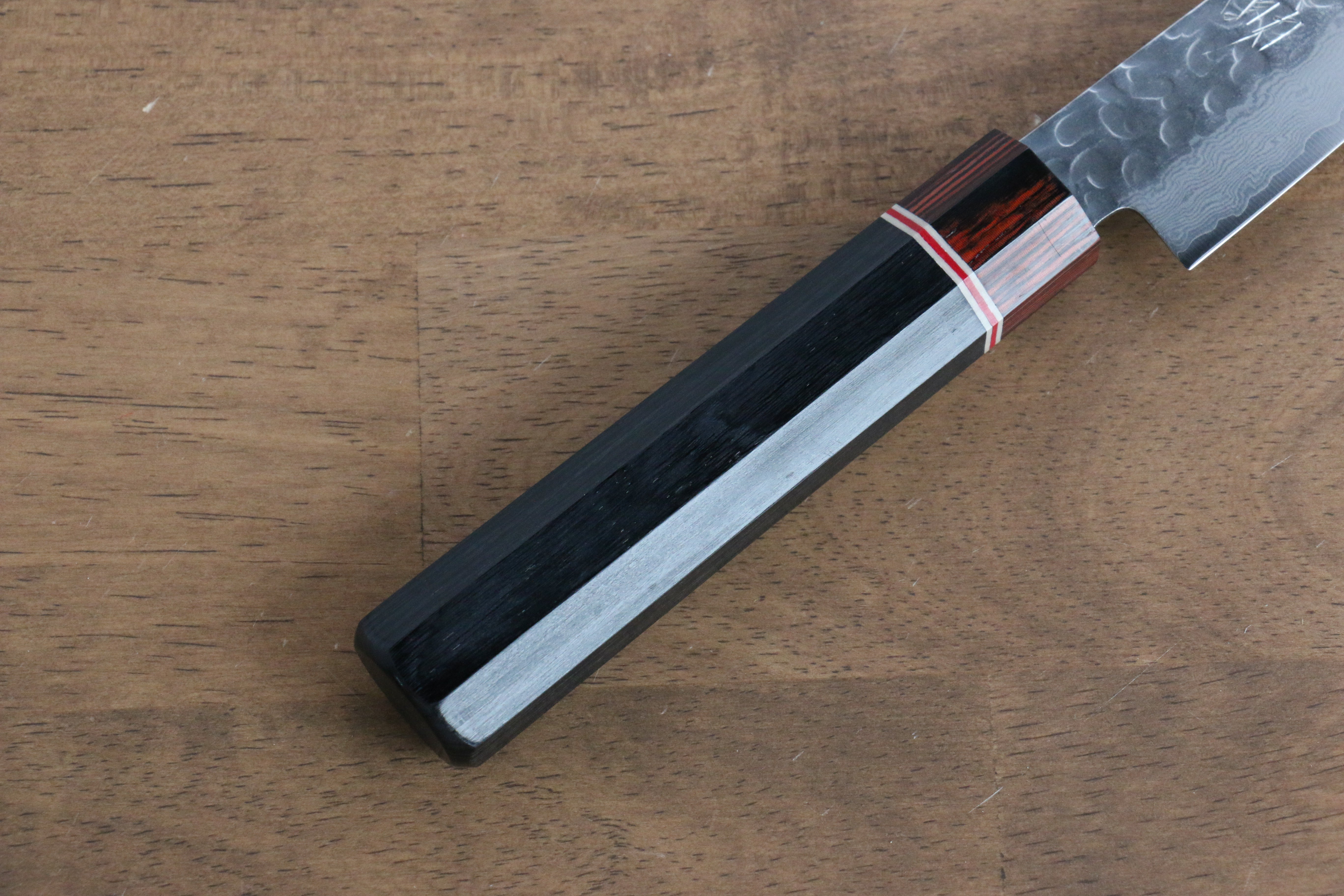 清助 VG10 大馬士革紋 多用途小刀 150mm 黑合成木 握把 - 清助刃物