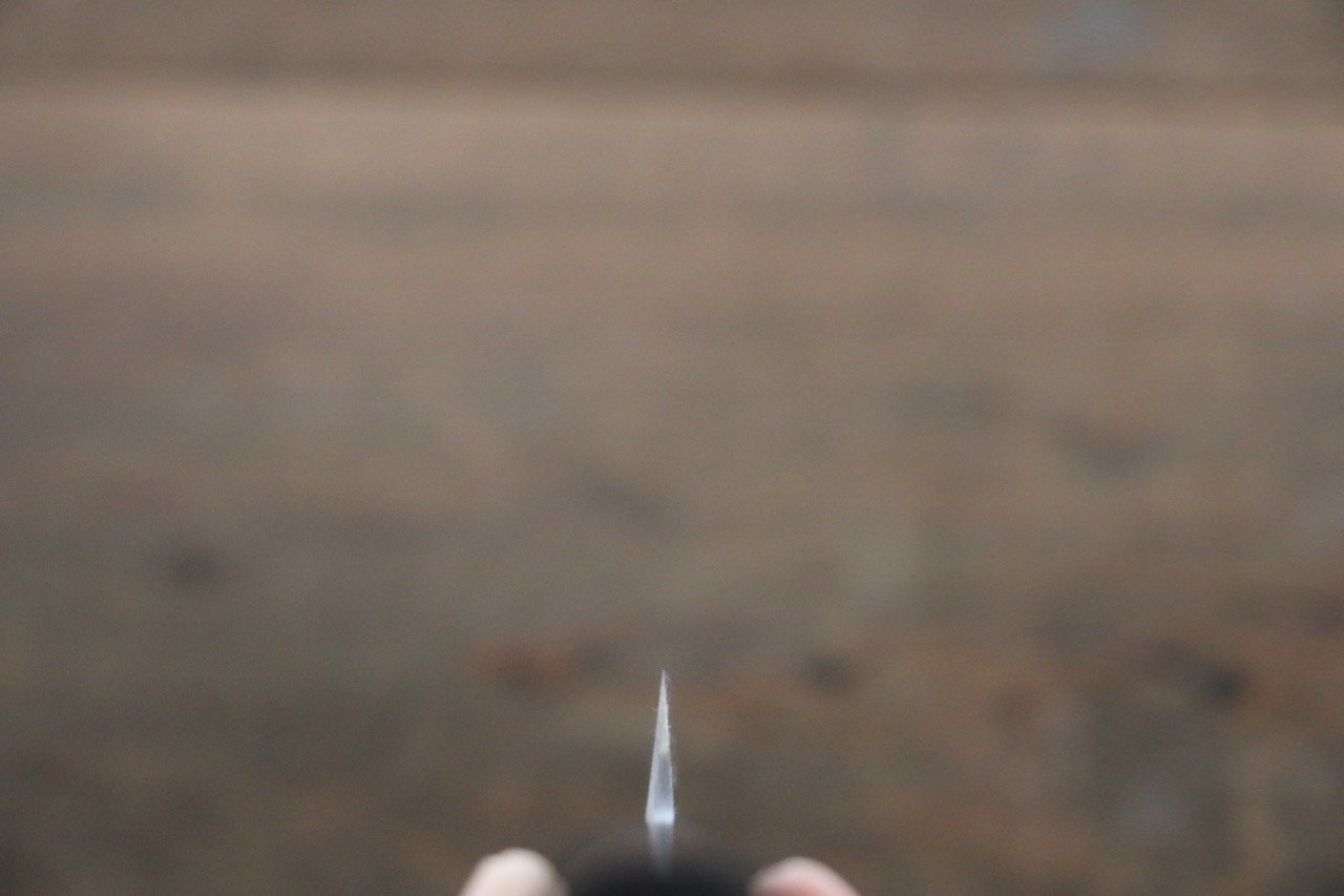 北岡 英雄 白鋼二號 大馬士革紋 柳刃 240mm 紫檀木握把 - 清助刃物