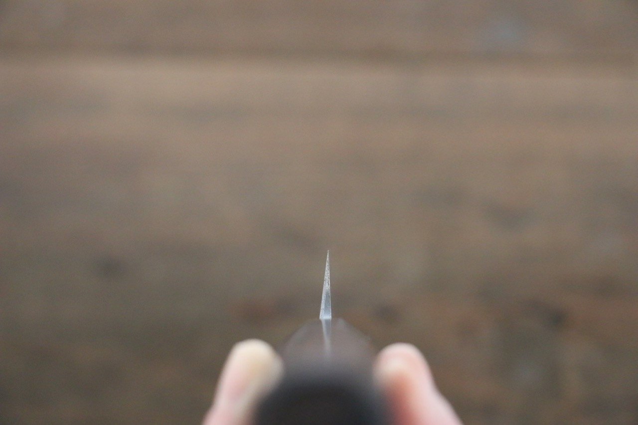 北岡 英雄 白鋼二號 大馬士革紋 柳刃 300mm 紫檀木握把 - 清助刃物