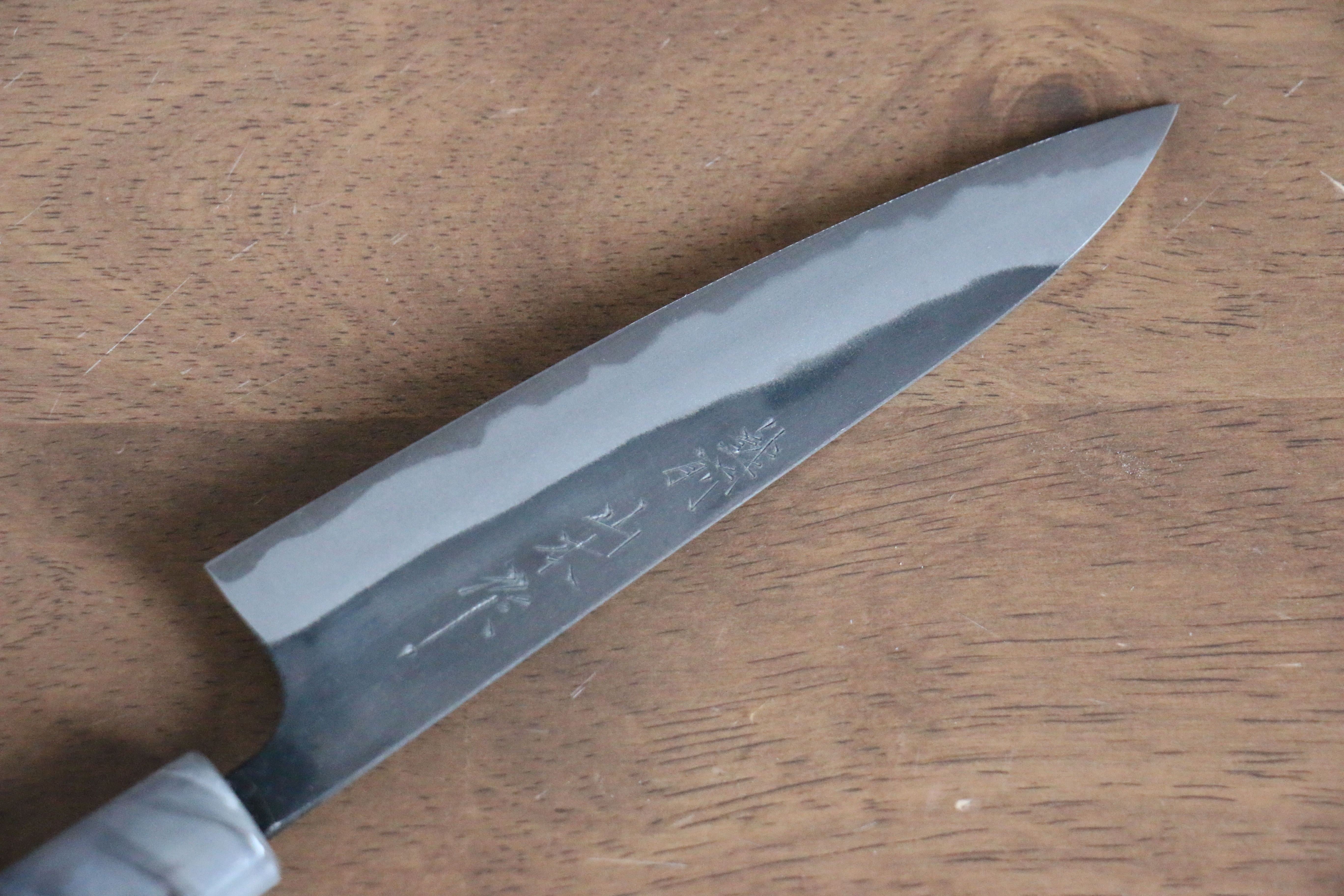 山本 直 白鋼二號 黑打 多用途小刀 140mm 櫻桃木 握把 - 清助刃物