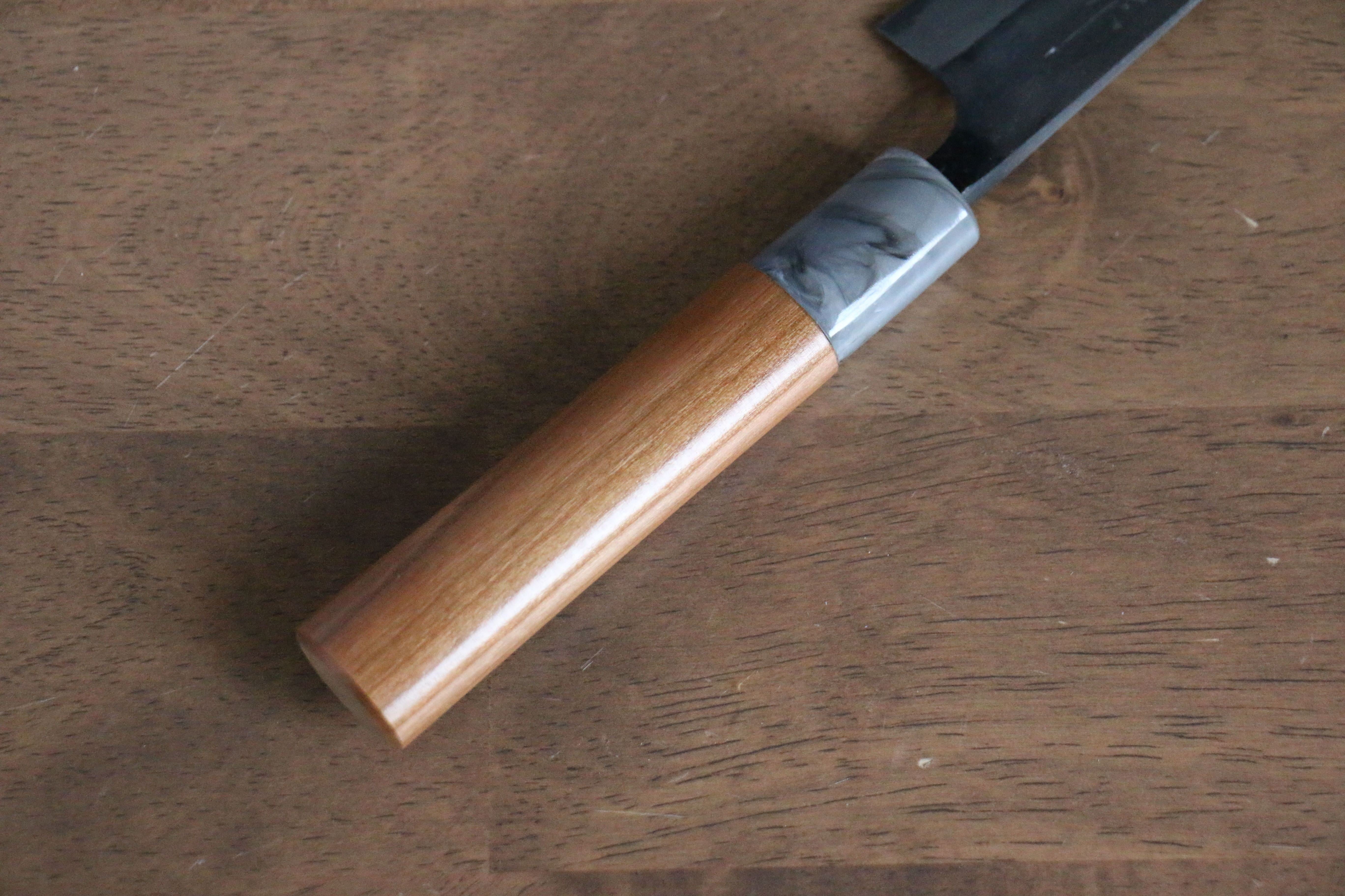 山本 直 白鋼二號 黑打 多用途小刀 140mm 櫻桃木 握把 - 清助刃物