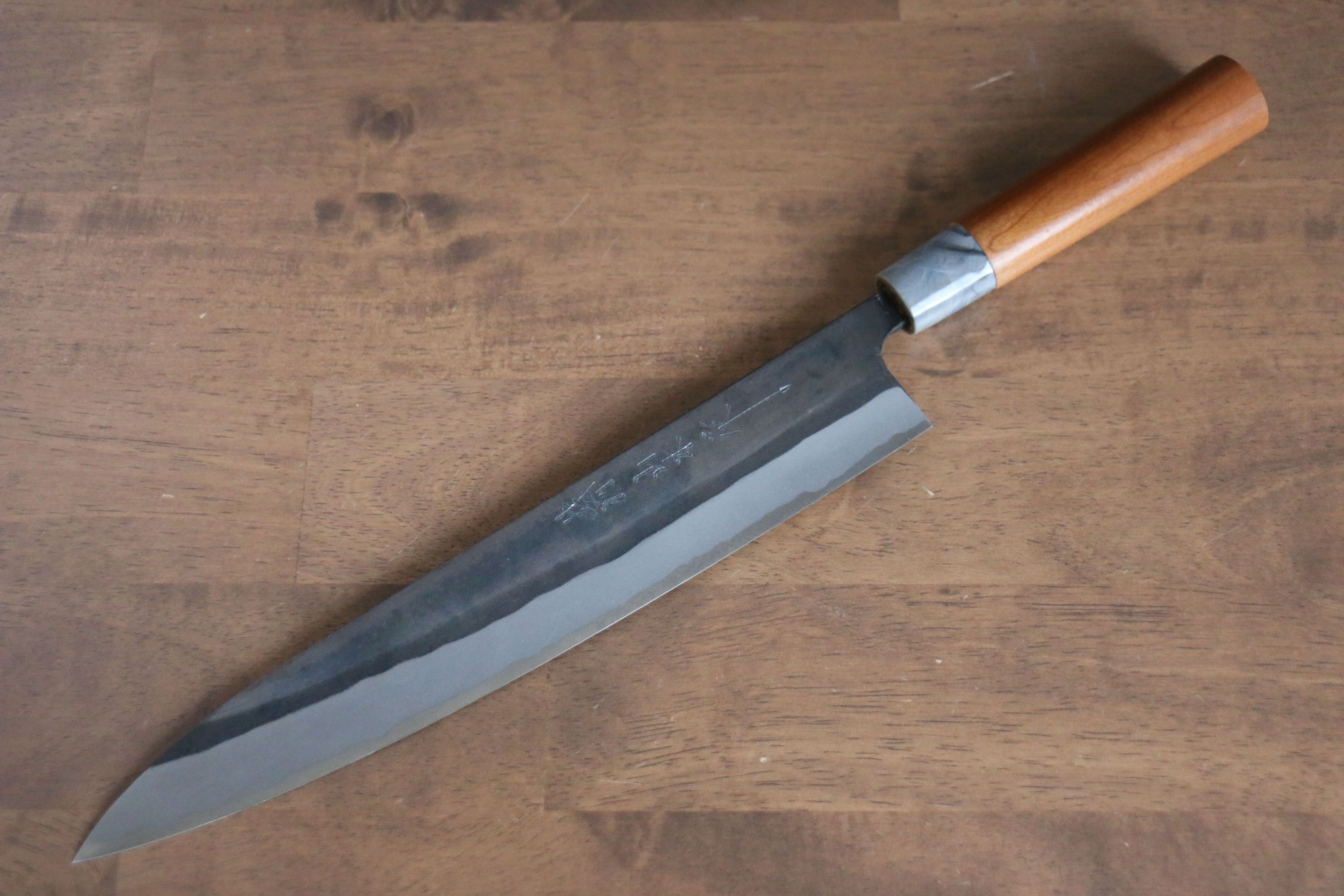 山本 直 白鋼二號 黑打 筋引 270mm 櫻桃木 握把 - 清助刃物