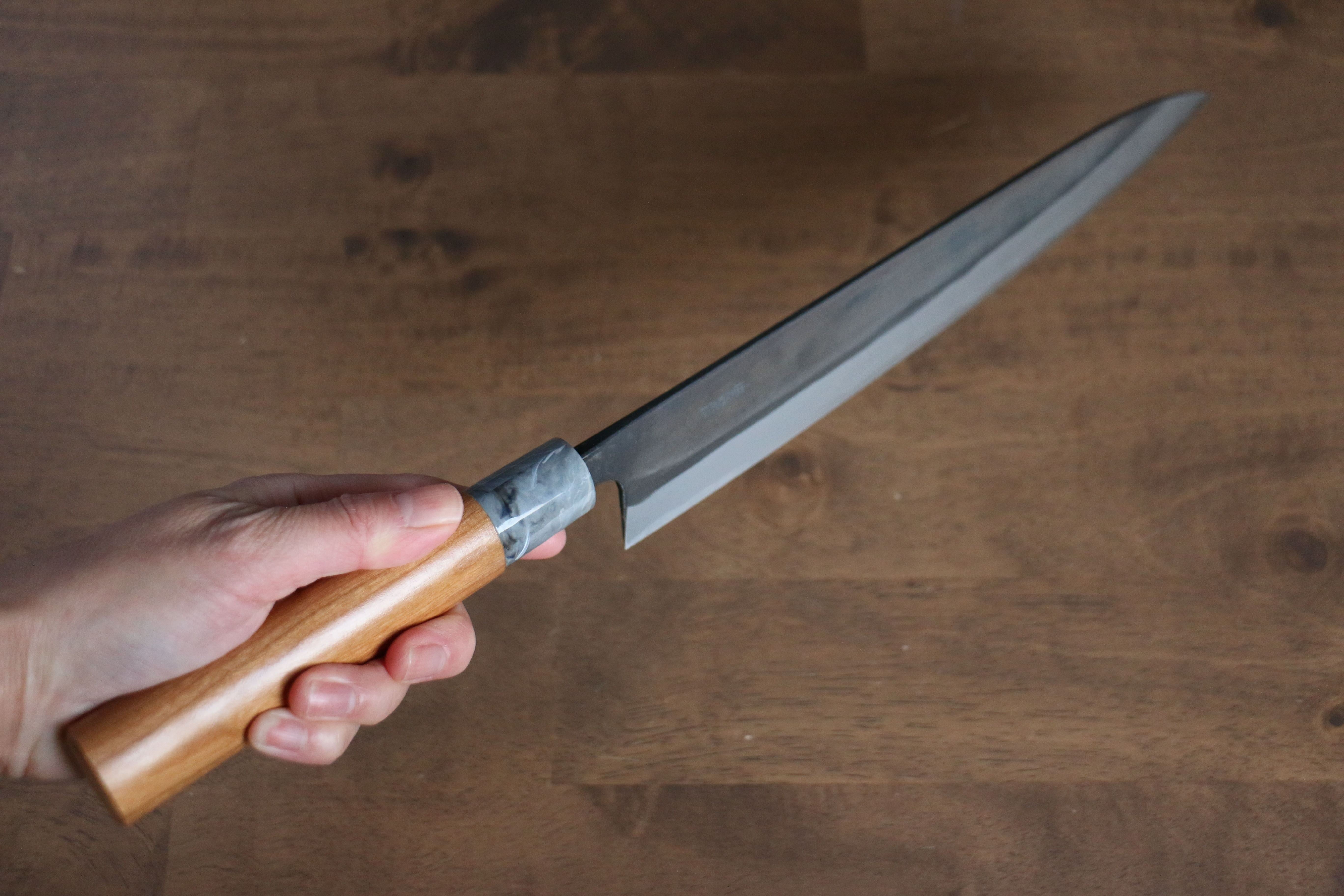 山本 直 白鋼二號 黑打 筋引 270mm 櫻桃木 握把 - 清助刃物