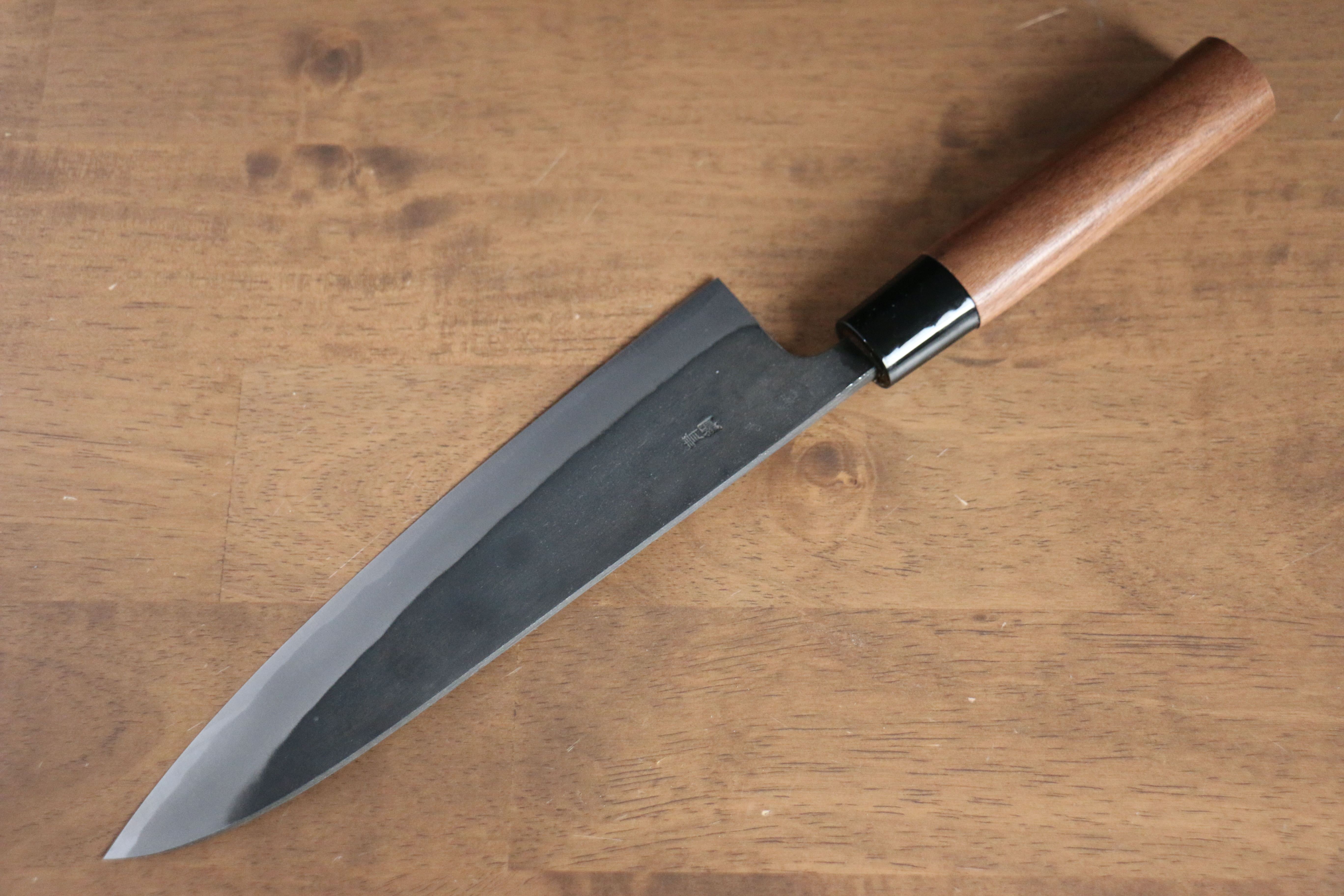 山本 直 青鋼 黑打 牛刀 210mm 核桃木 握把 - 清助刃物