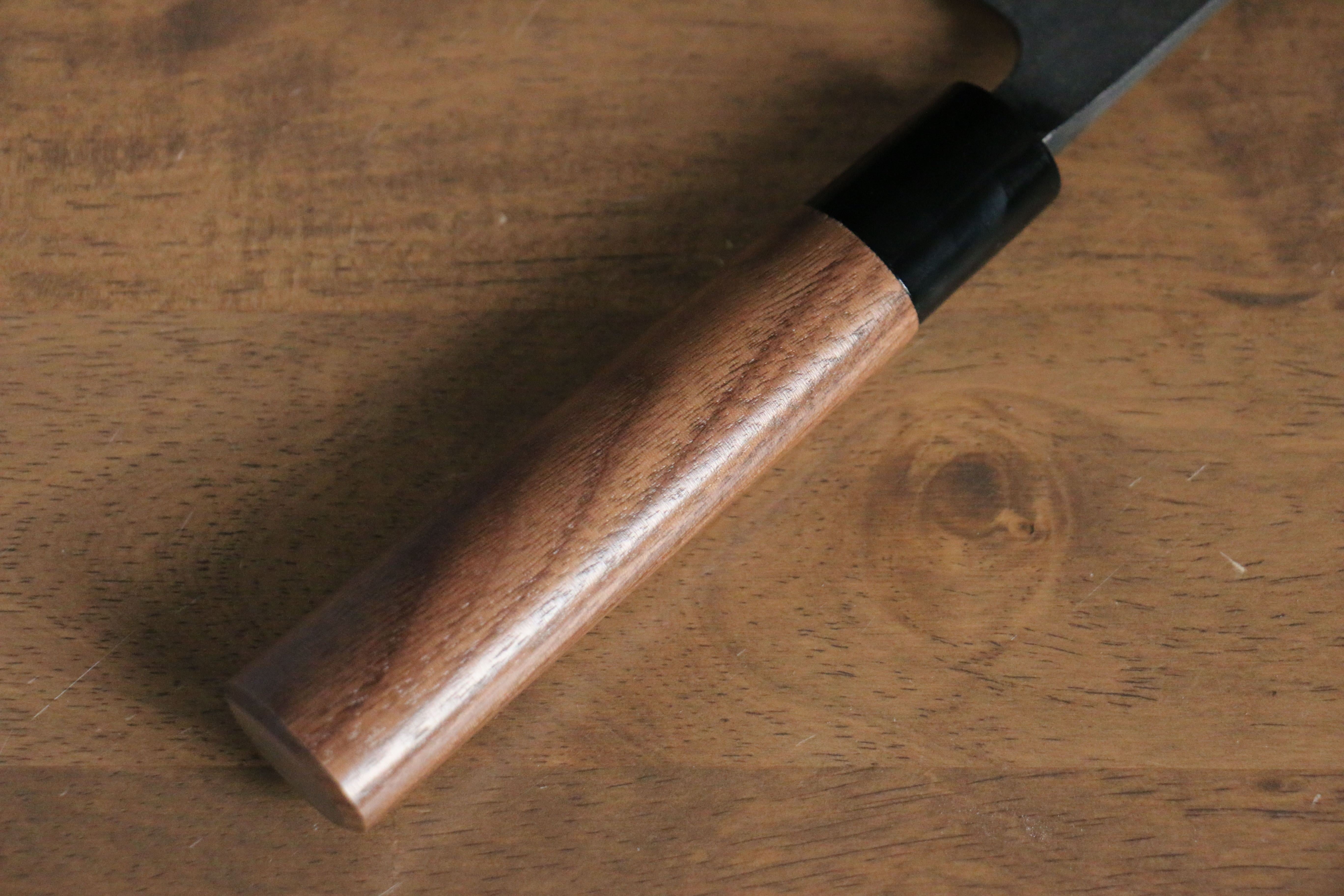 山本 直 青鋼 黑打 牛刀 210mm 核桃木 握把 - 清助刃物