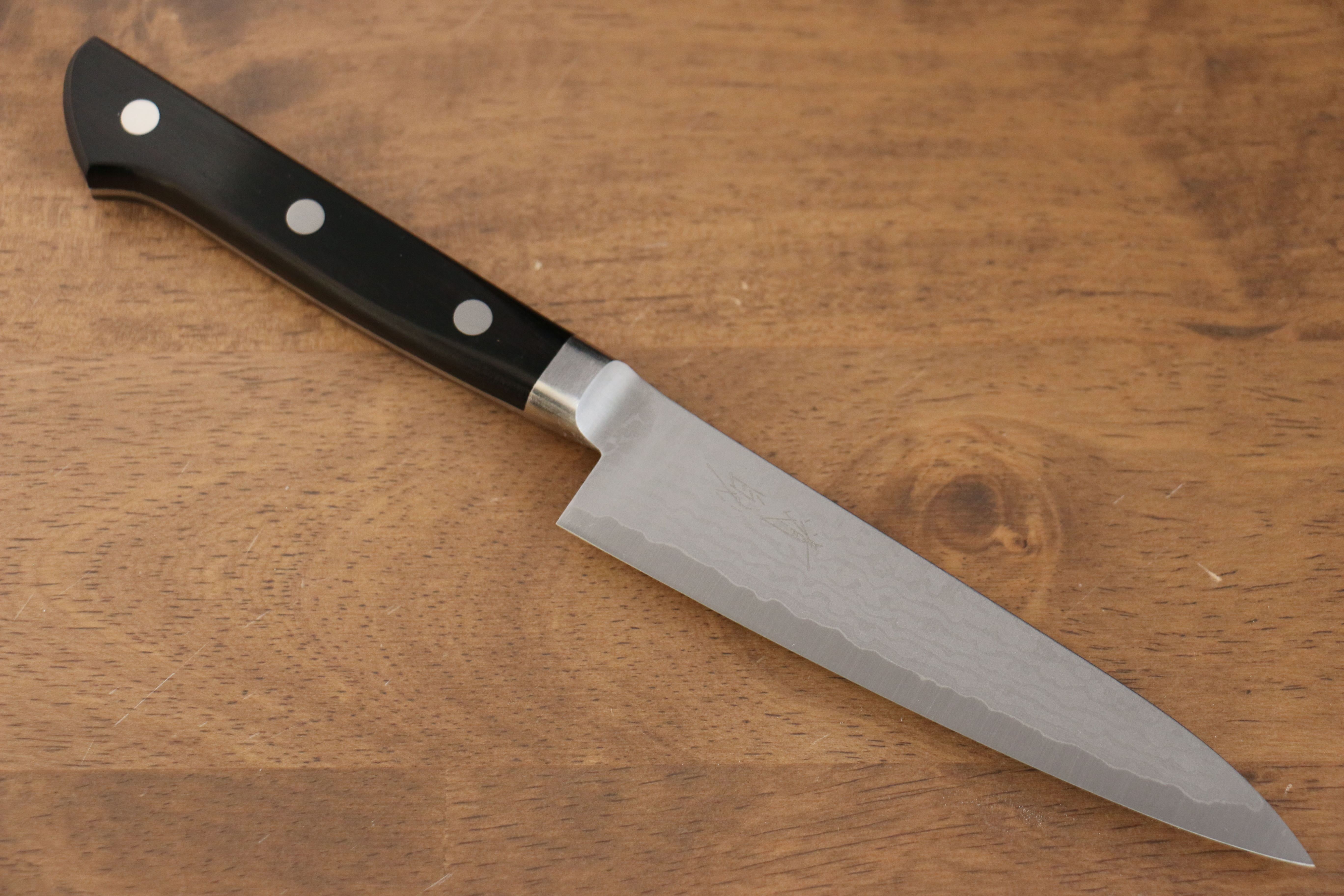 清助 VG10 大馬士革紋 多用途小刀 120mm 黑合成木 握把 - 清助刃物