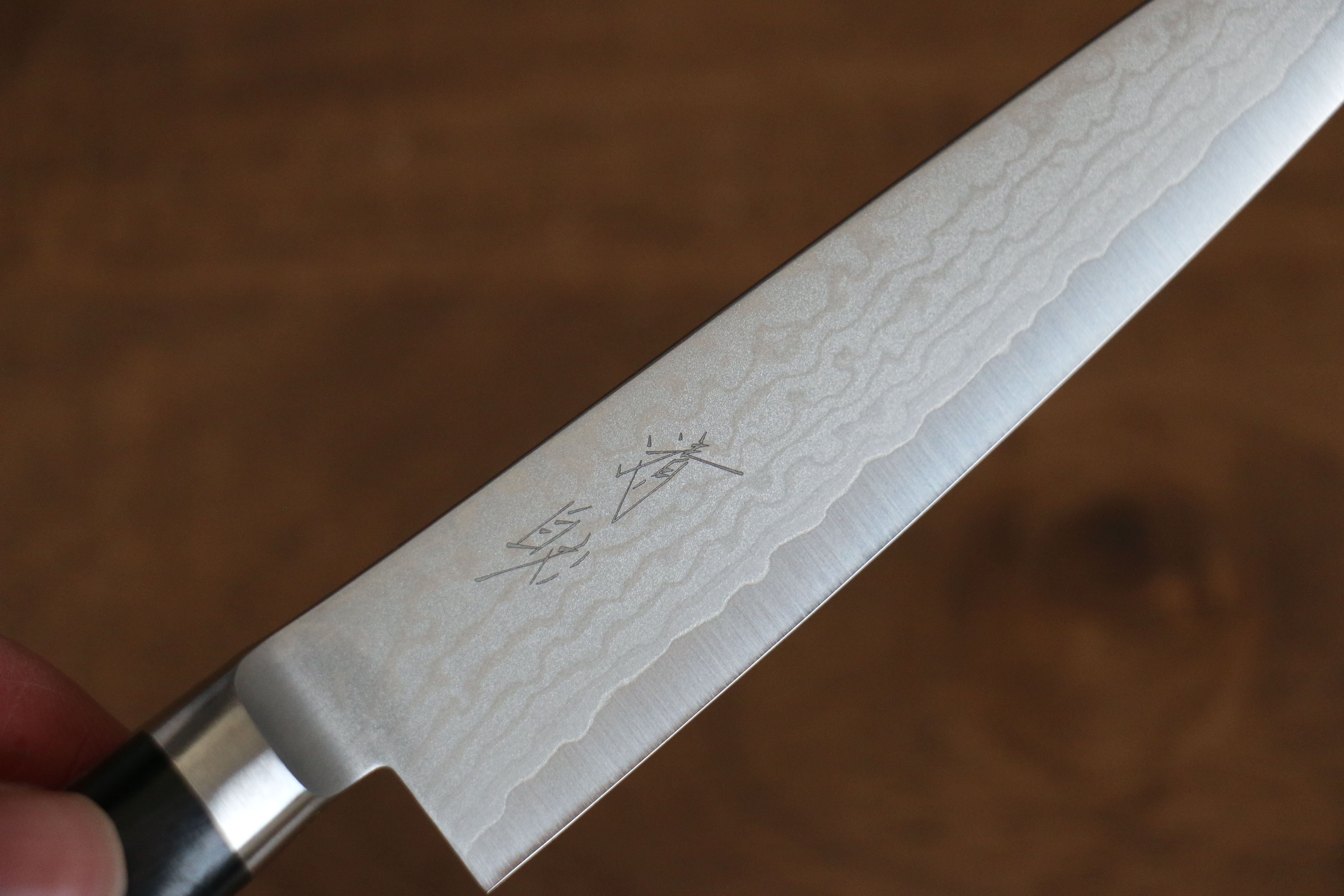 清助 VG10 大馬士革紋 多用途小刀 120mm 黑合成木 握把 - 清助刃物
