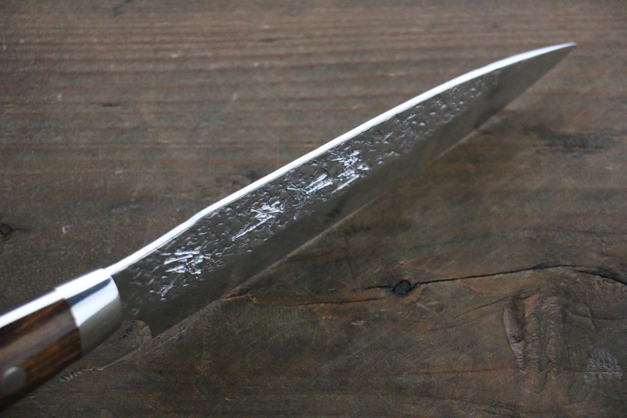 黑崎 優 雫 SG2 鎚目 多用途小刀 120mm 鐵木握把 - 清助刃物