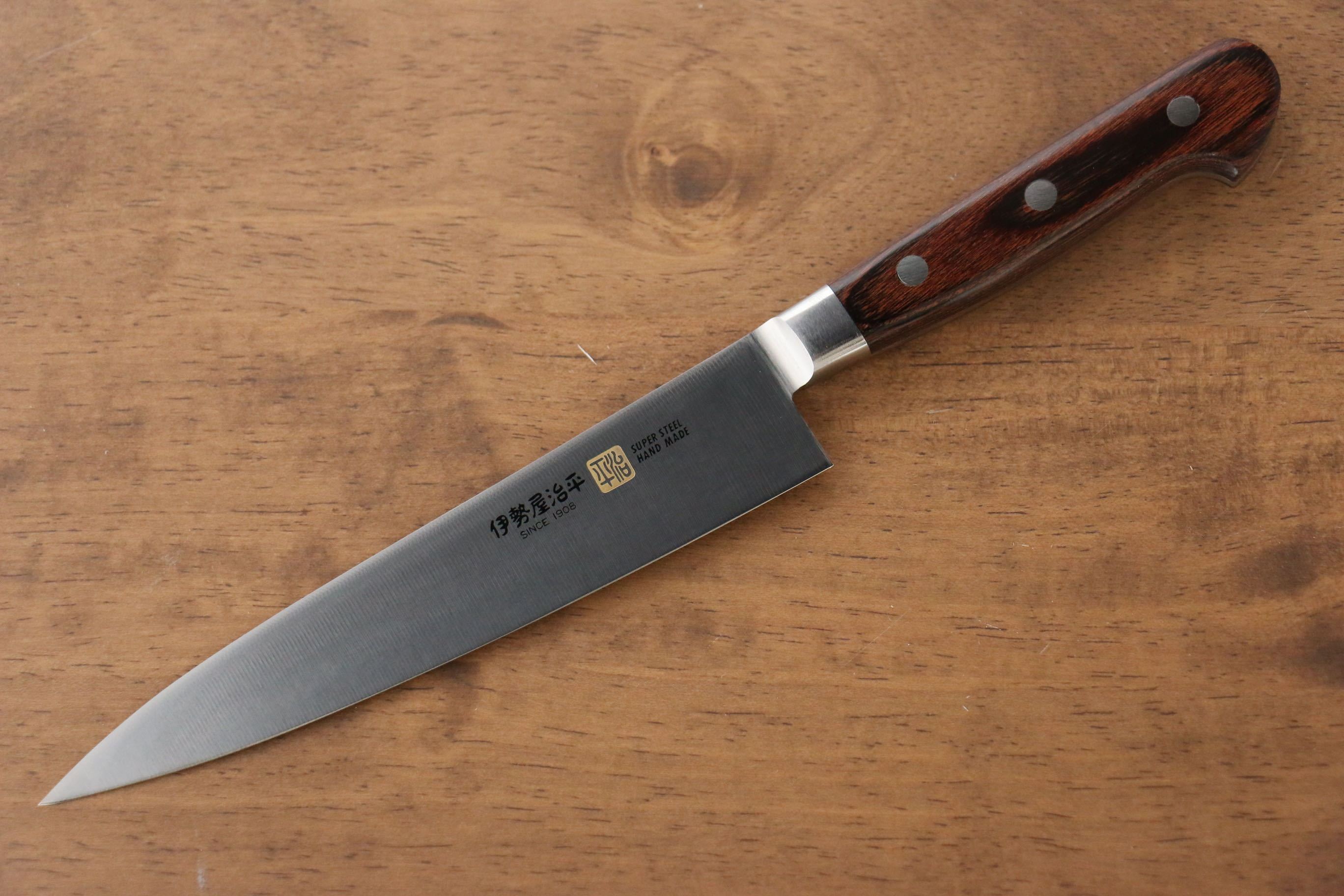 伊勢屋 鉬鋼(MOL) 多用途小刀 150mm 桃花心合成木 握把 - 清助刃物