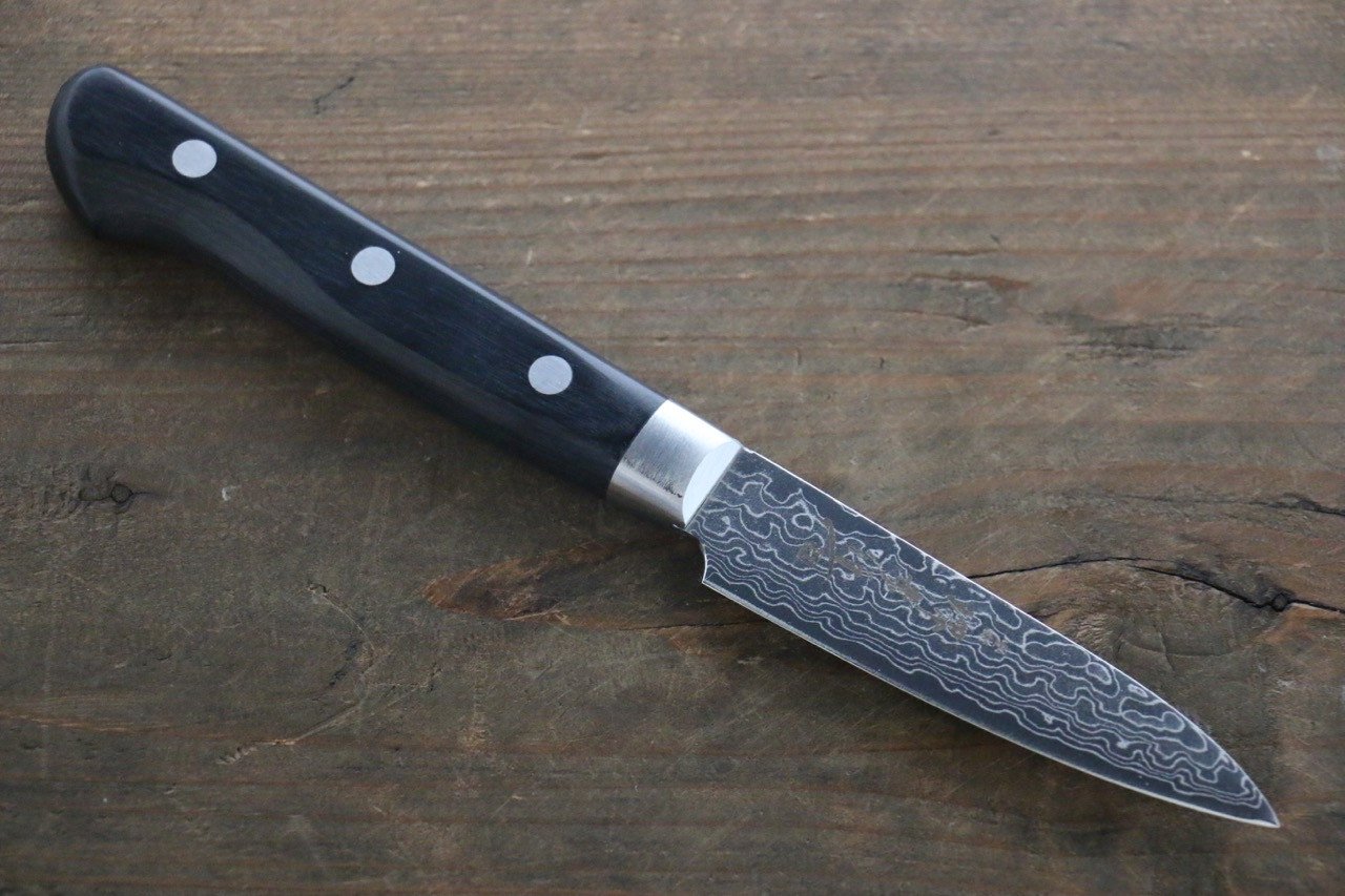 堺 孝行 AUS10 45層 鏡面處理 大馬士革紋 多用途小刀 80mm - 清助刃物