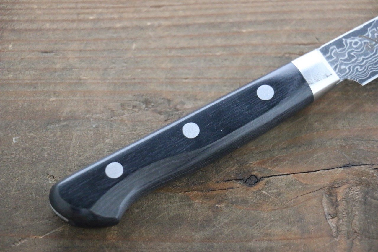 堺 孝行 AUS10 45層 鏡面處理 大馬士革紋 多用途小刀 80mm - 清助刃物