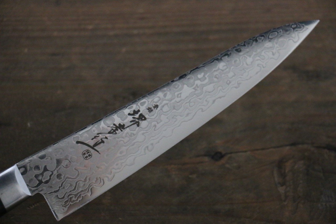 堺 孝行 AUS10 45層 鏡面處理 大馬士革紋 多用途小刀 135mm - 清助刃物