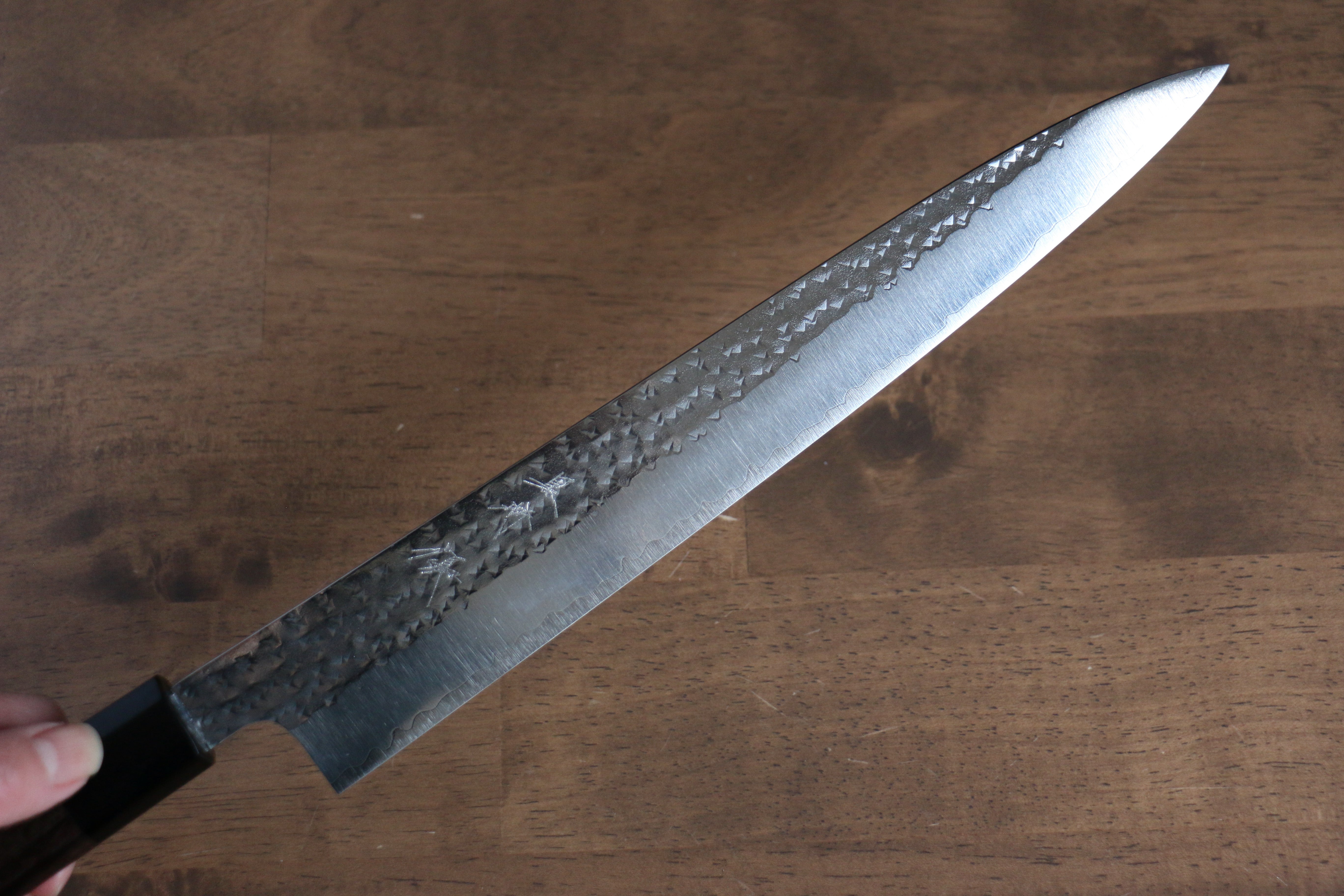 黑崎 優 閃光 SG2 鎚目 筋引 270mm 紫檀木(口輪:黑合成木) 握把 - 清助刃物