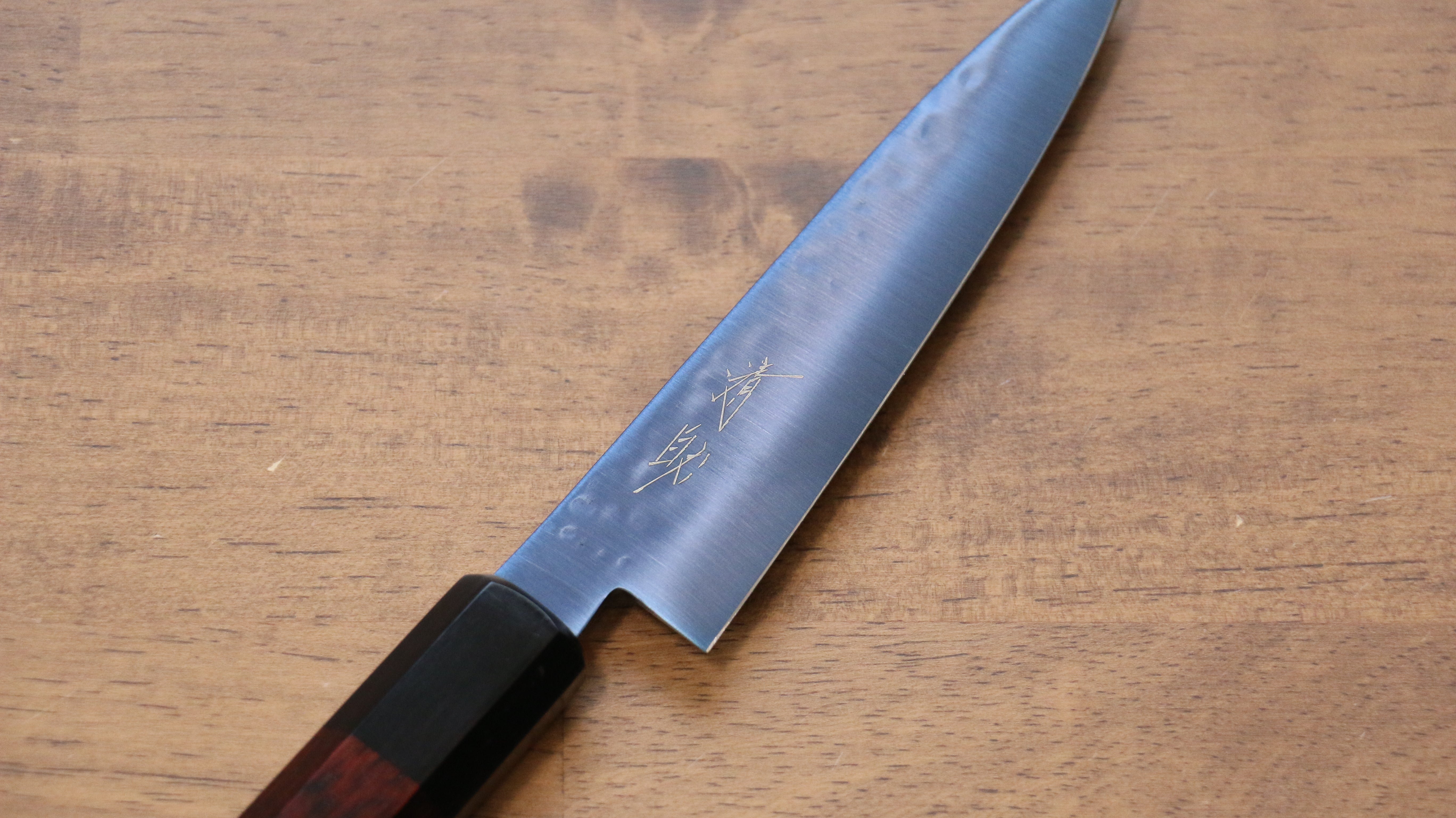 清助 SK-85鋼 離子鍍 鎚目 多用途小刀 120mm 紅合成木 握把 - 清助刃物