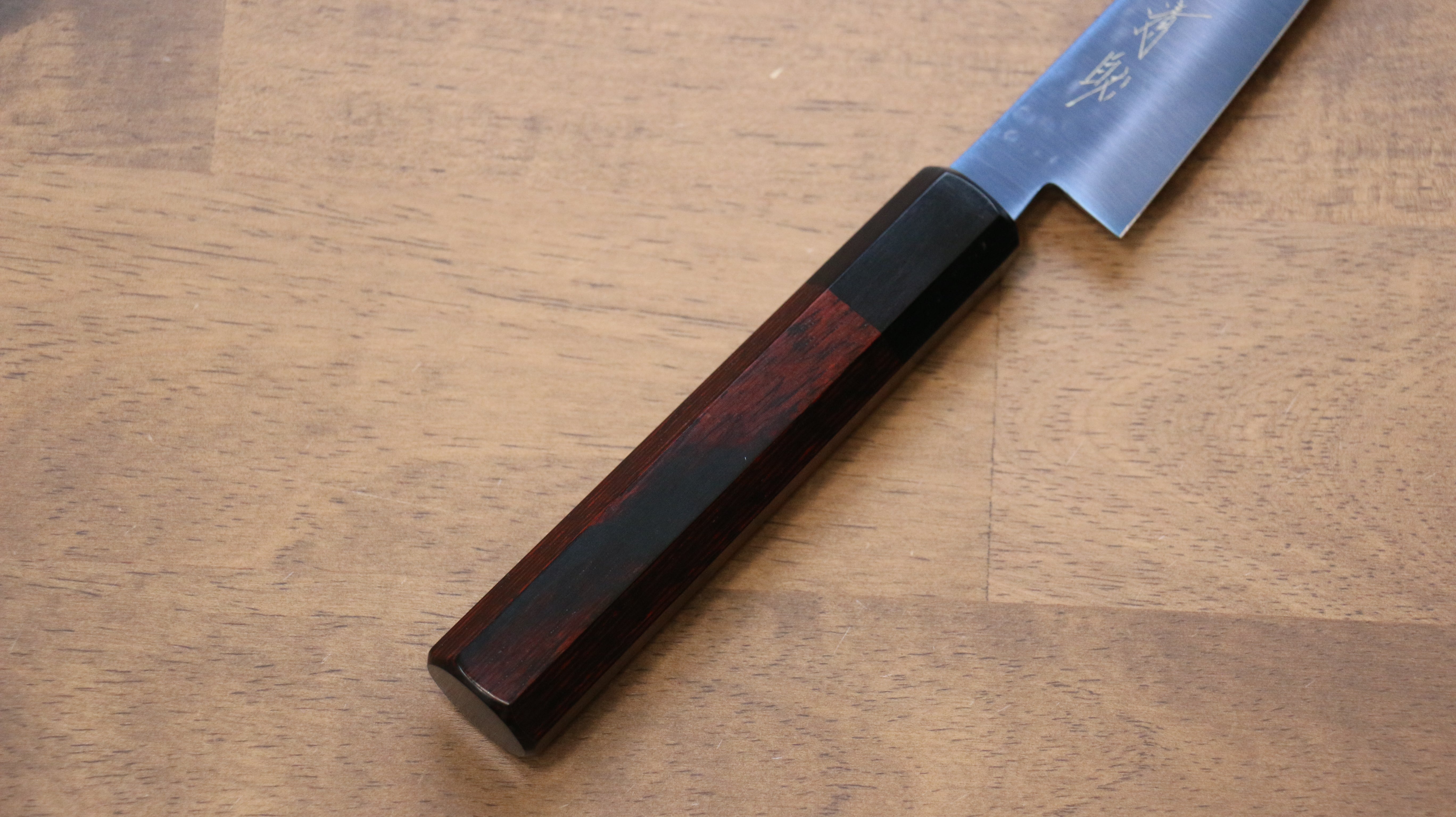 清助 SK-85鋼 離子鍍 鎚目 多用途小刀 120mm 紅合成木 握把 - 清助刃物