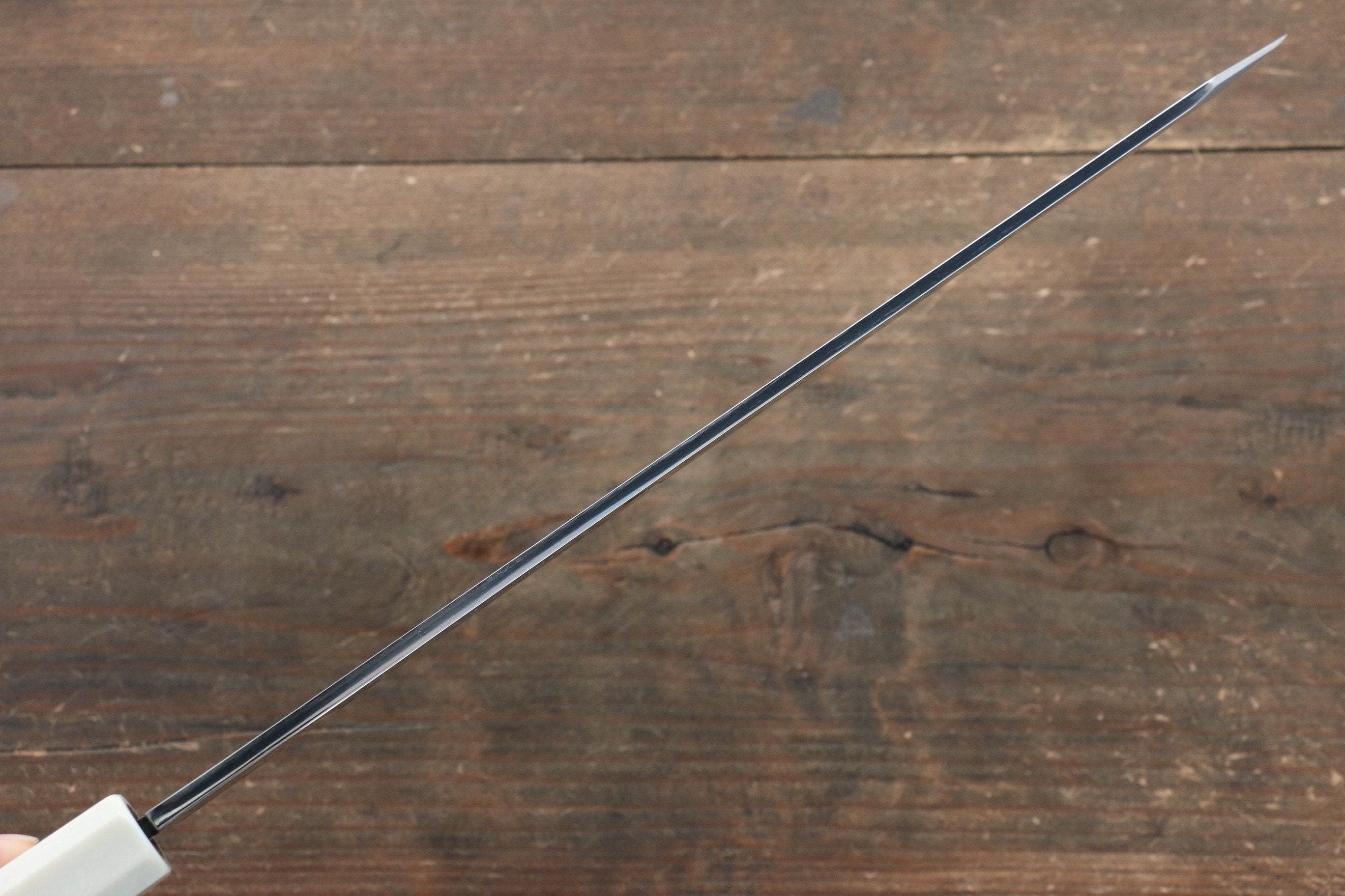 堺 孝行 飛燕 銀三鋼 鏡面處理 切付柳刃 270mm 黑檀(兩側帶環型設計)握把 附刀鞘 - 清助刃物