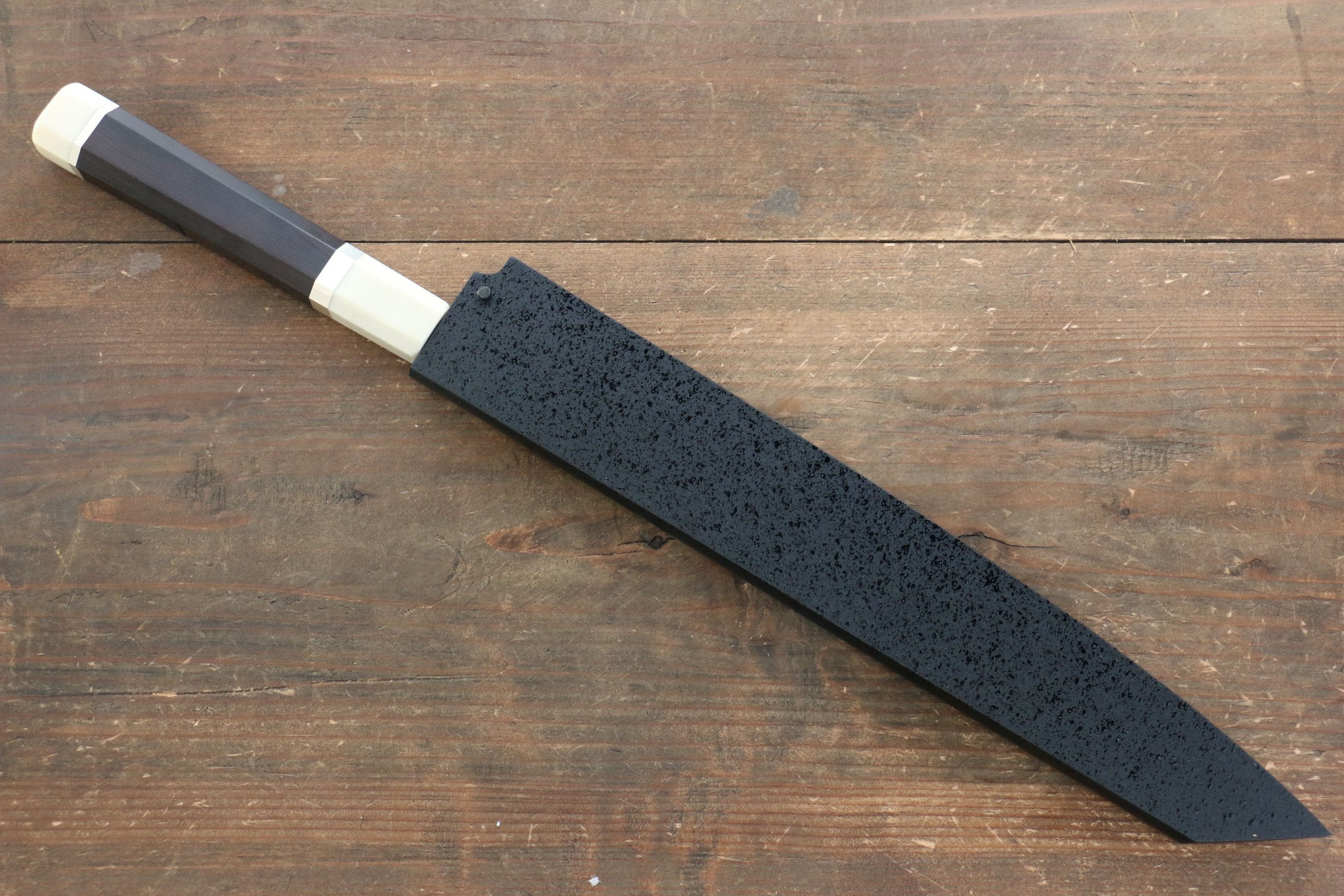 堺 孝行 飛燕 銀三鋼 鏡面處理 切付柳刃 270mm 黑檀(兩側帶環型設計)握把 附刀鞘 - 清助刃物