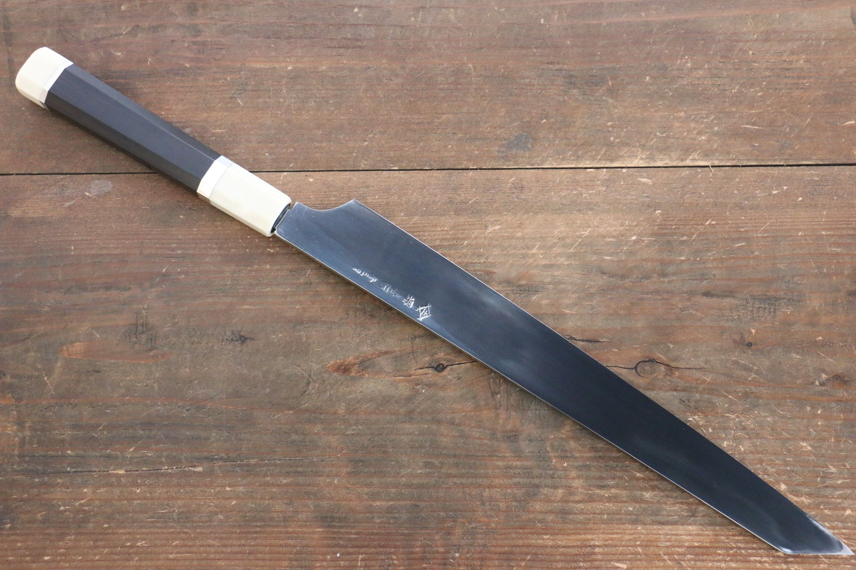 堺 孝行 青鋼一號 柳刃 300mm 花梨柄(帶三個環型設計)握把 附刀鞘 - 清助刃物