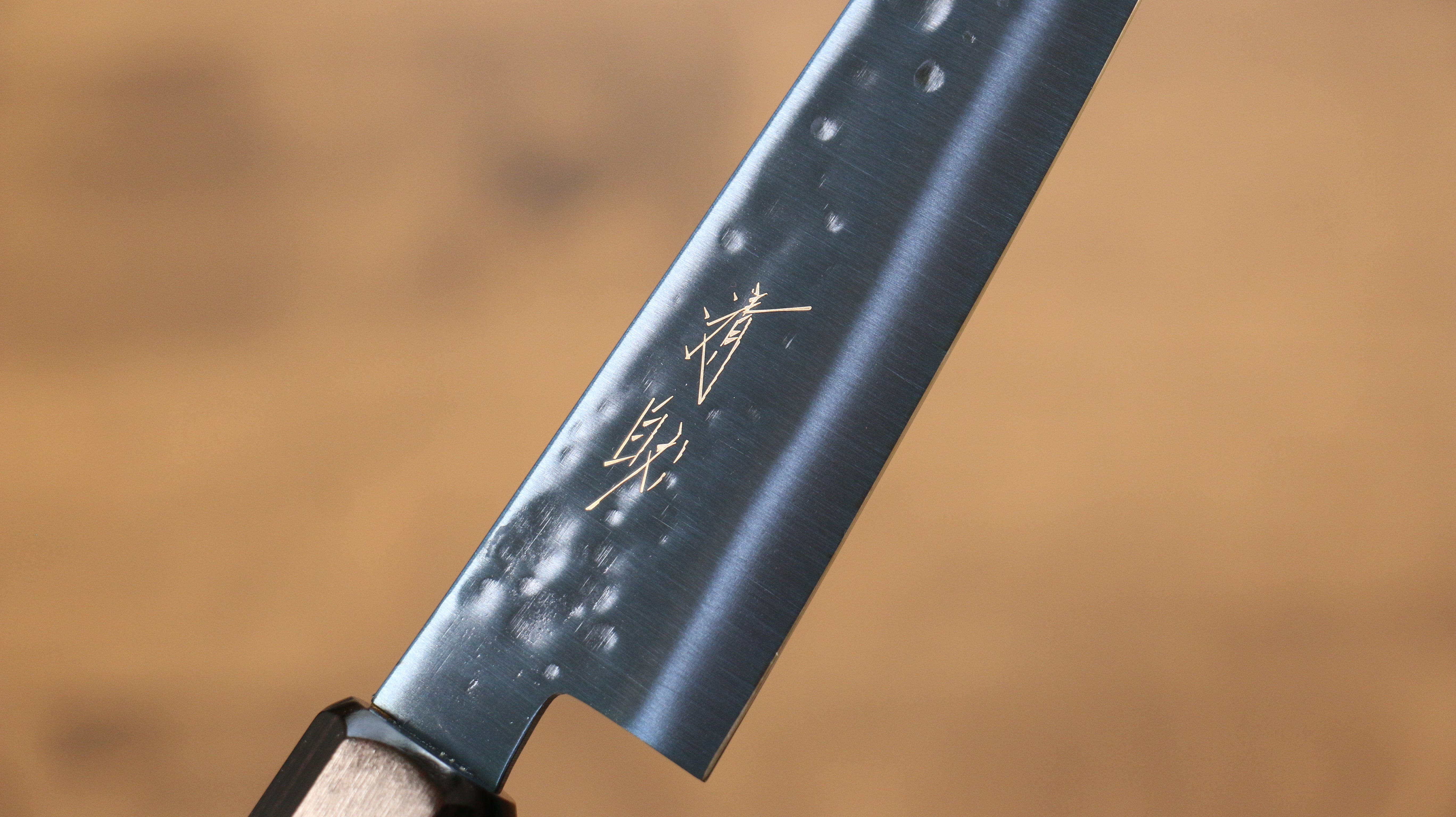 清助 SK-85鋼 離子鍍 鎚目 多用途小刀 150mm 灰色合成木 握把 - 清助刃物