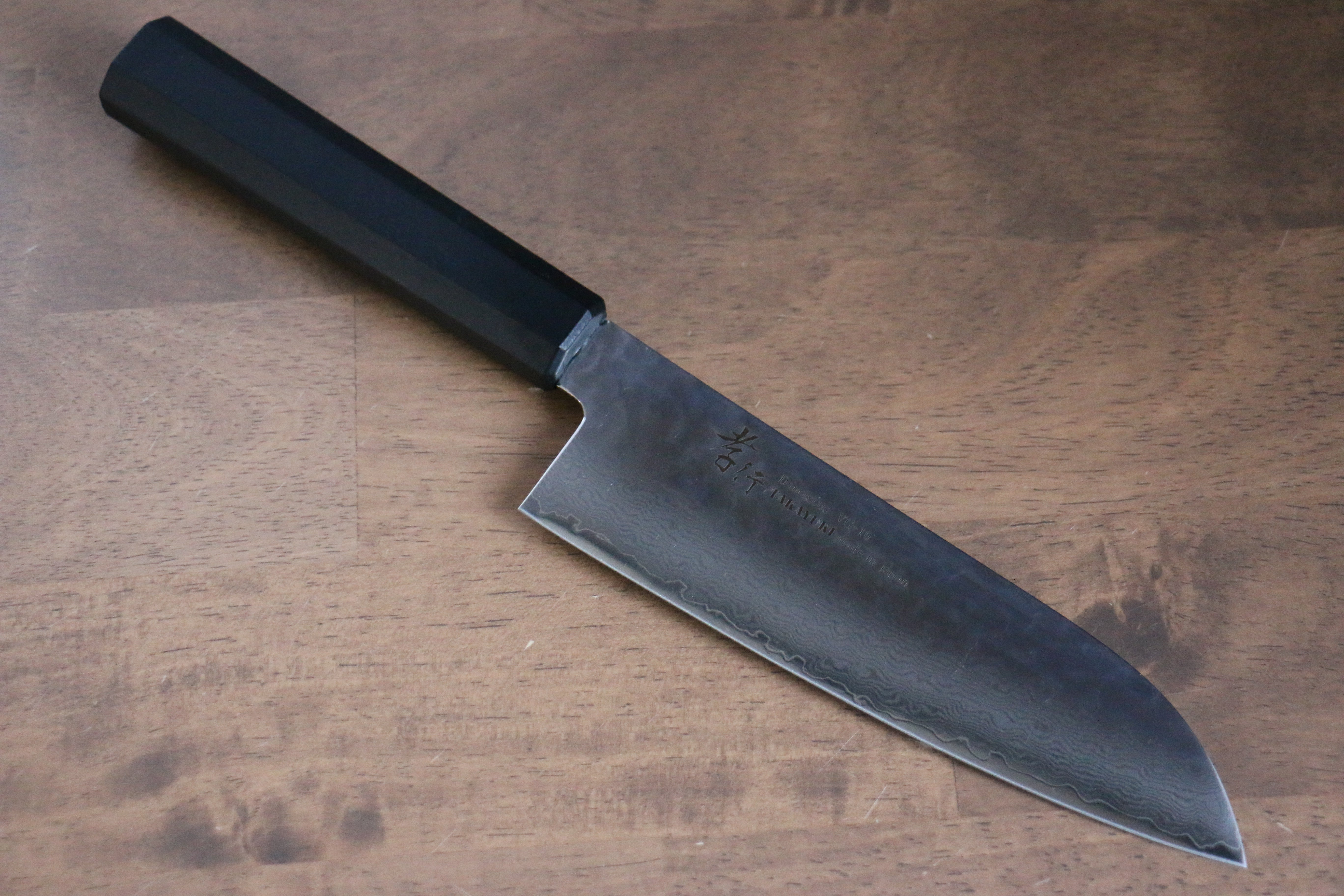 堺 孝行 七色 VG10 33層 三德刀 180mm ABS 樹脂(乾漆墨黑) 握把 - 清助刃物