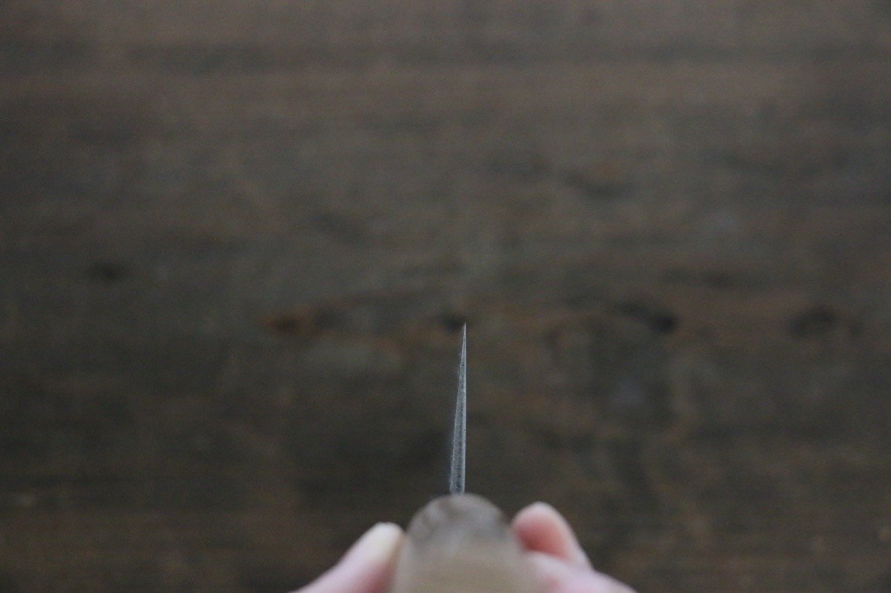 清助 青鋼二號 梨地 三德刀 165mm 栗木 握把 - 清助刃物