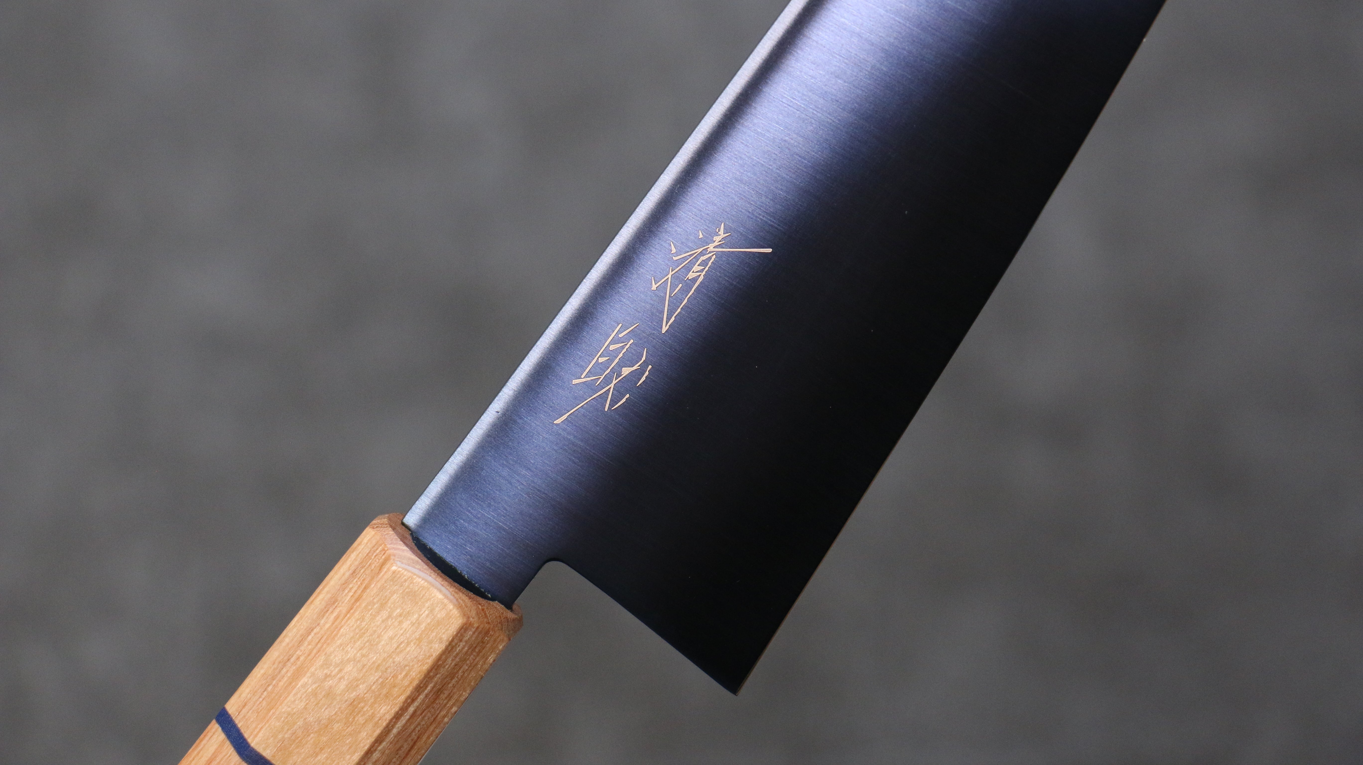 清助 SK-85鋼 離子鍍 切付三德刀 180mm 白木 握把 - 清助刃物