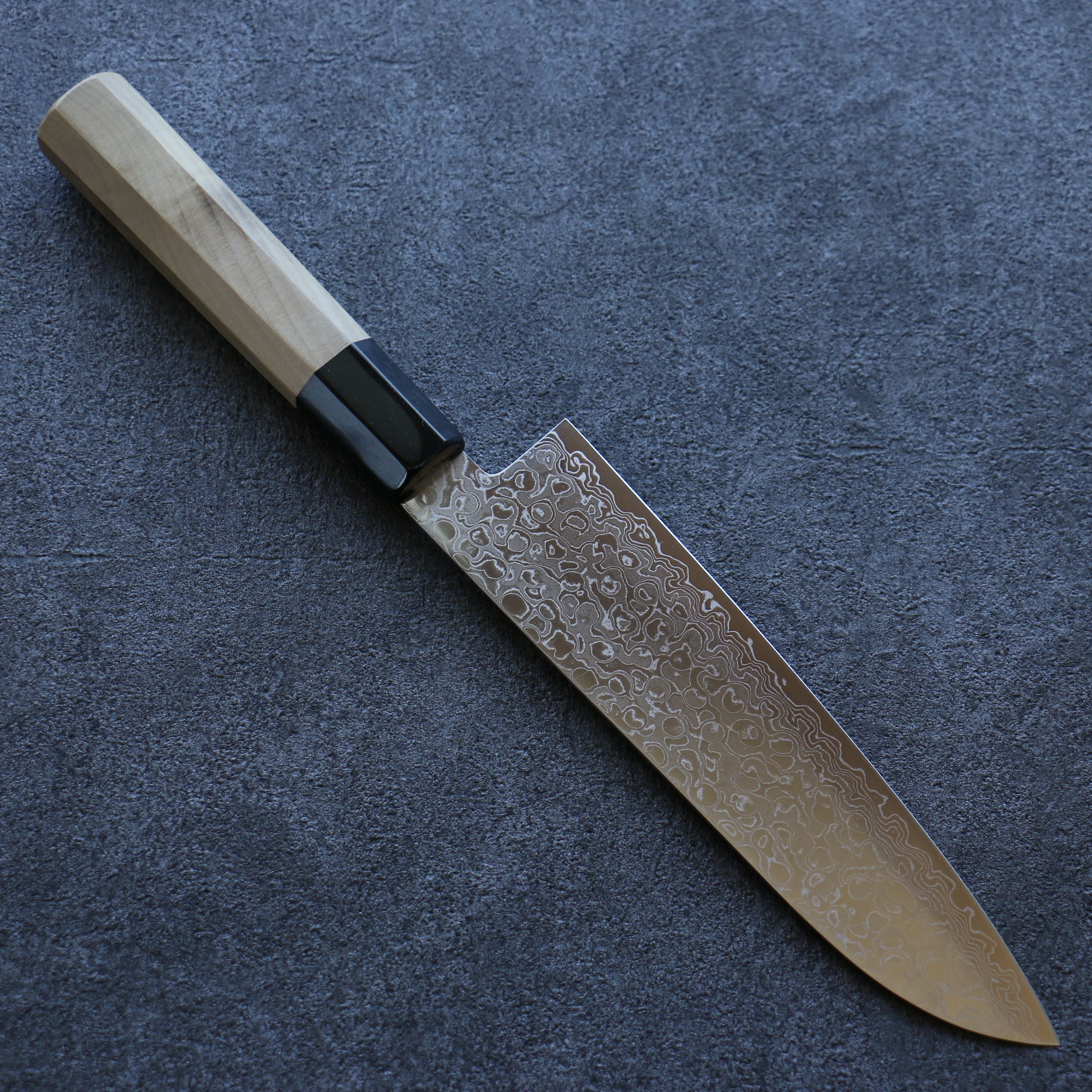 三寿ゞ (Misuzu) AUS10 大馬士革紋 打磨處理 三德刀 180mm 木蘭 握把 - 清助刃物