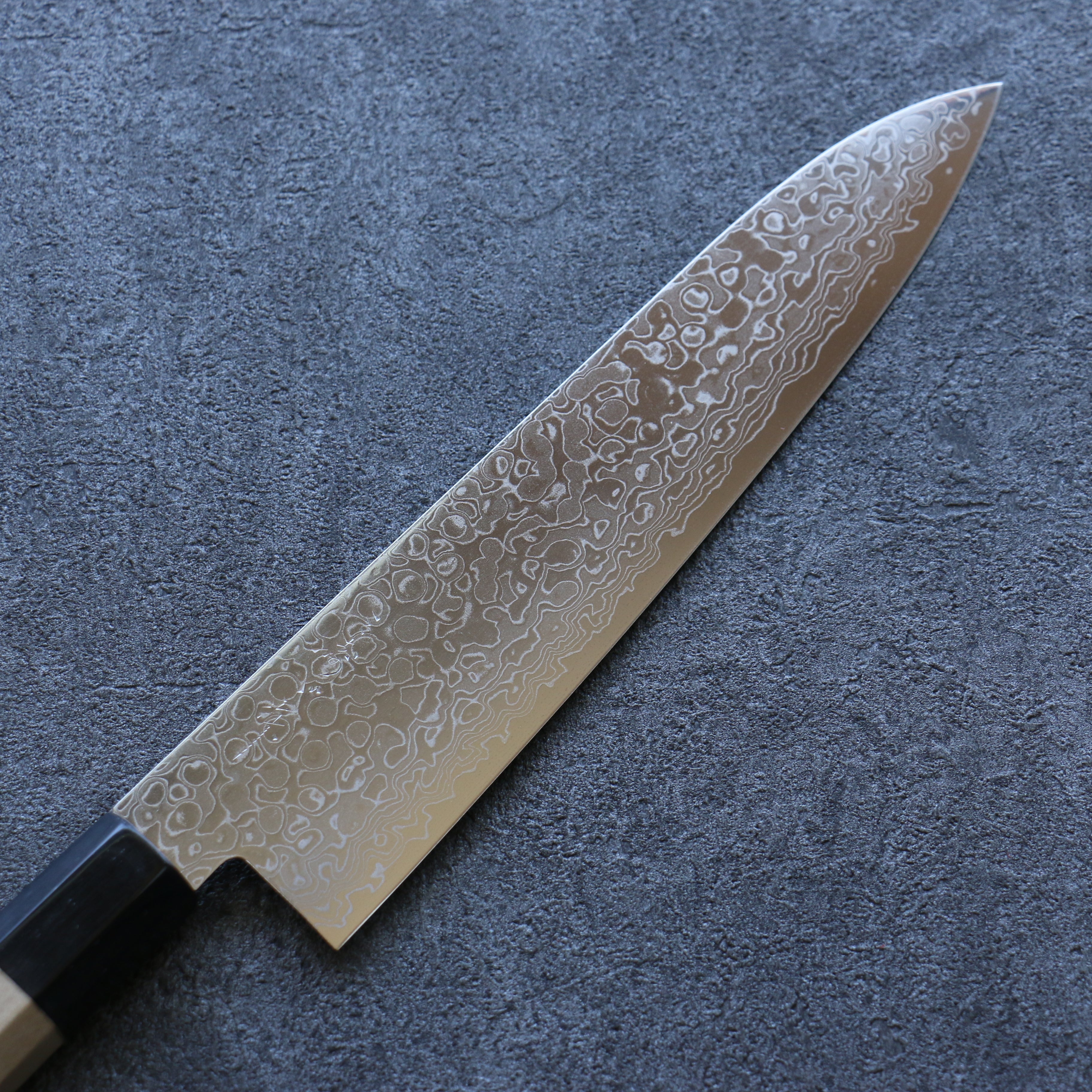 三寿ゞ (Misuzu) AUS10 大馬士革紋 打磨處理 牛刀 210mm 木蘭 握把 - 清助刃物