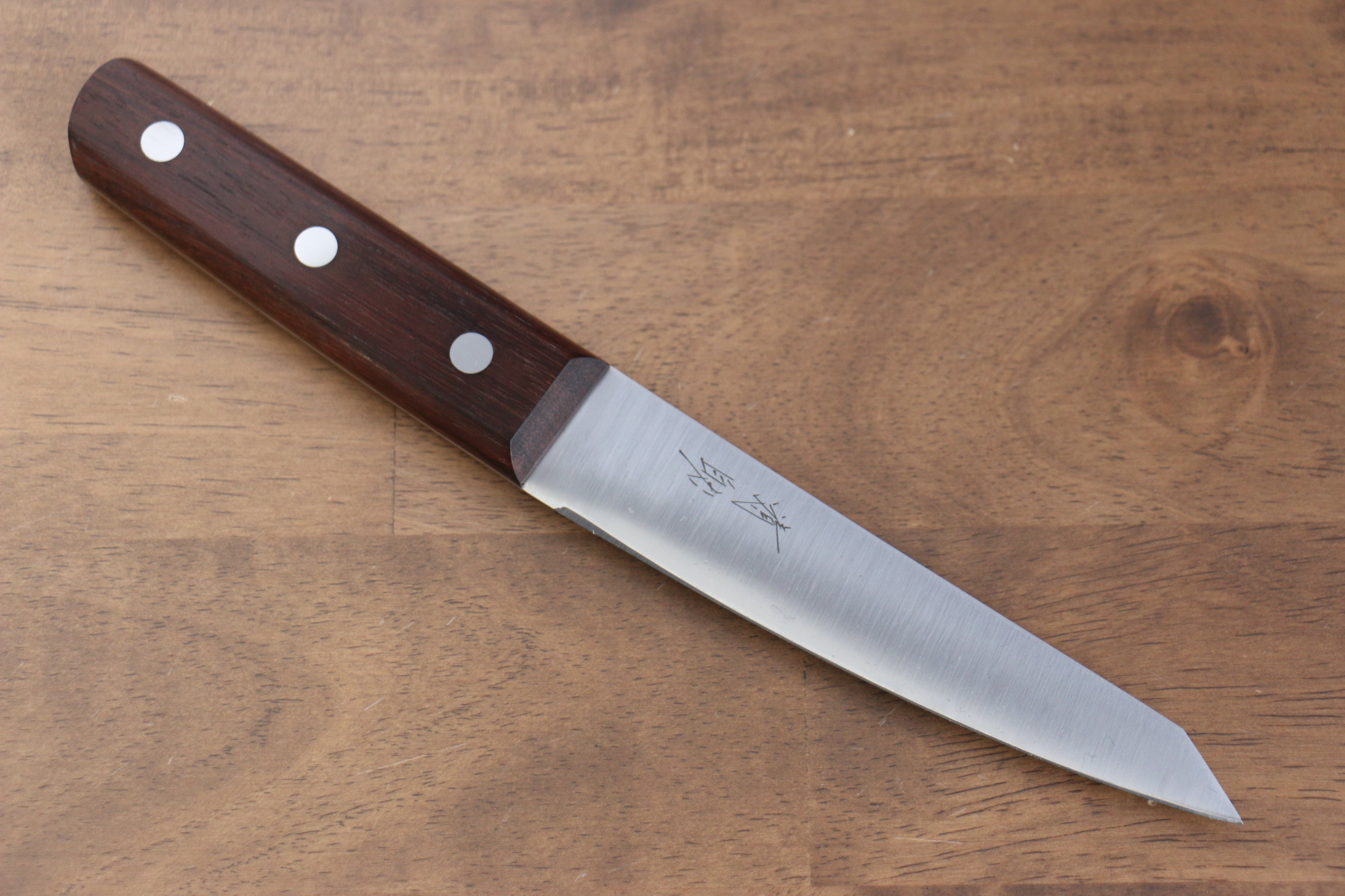 清助 山賊 日本鋼 去骨刀(丸) 150mm 紫檀木 握把 - 清助刃物