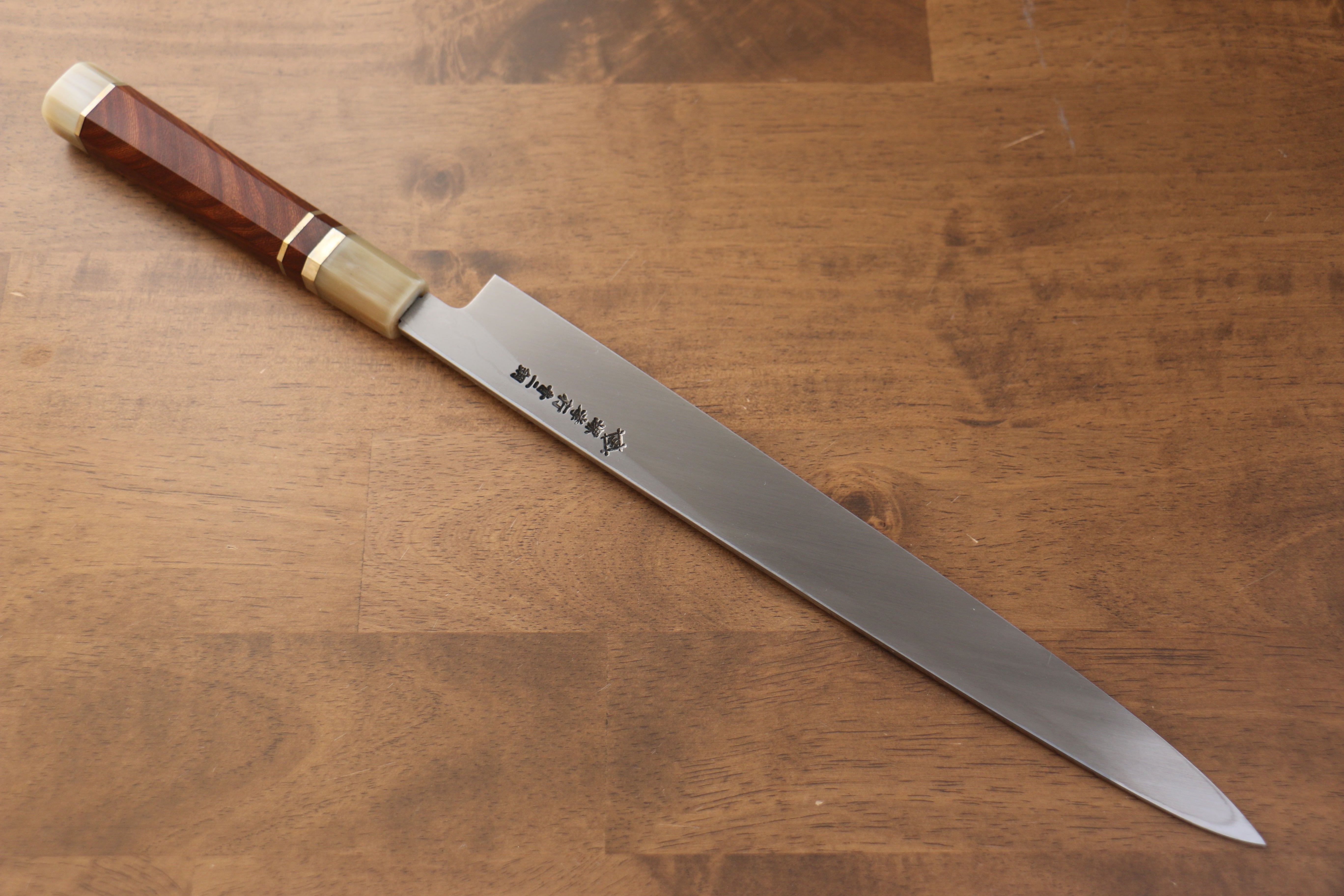 堺 孝行 天龍 Uzushio 渦潮 青鋼二號 刻有龍的圖樣 柳刃 300mm 紅黑檀 握把 附刀鞘 - 系列商品之2 - 清助刃物