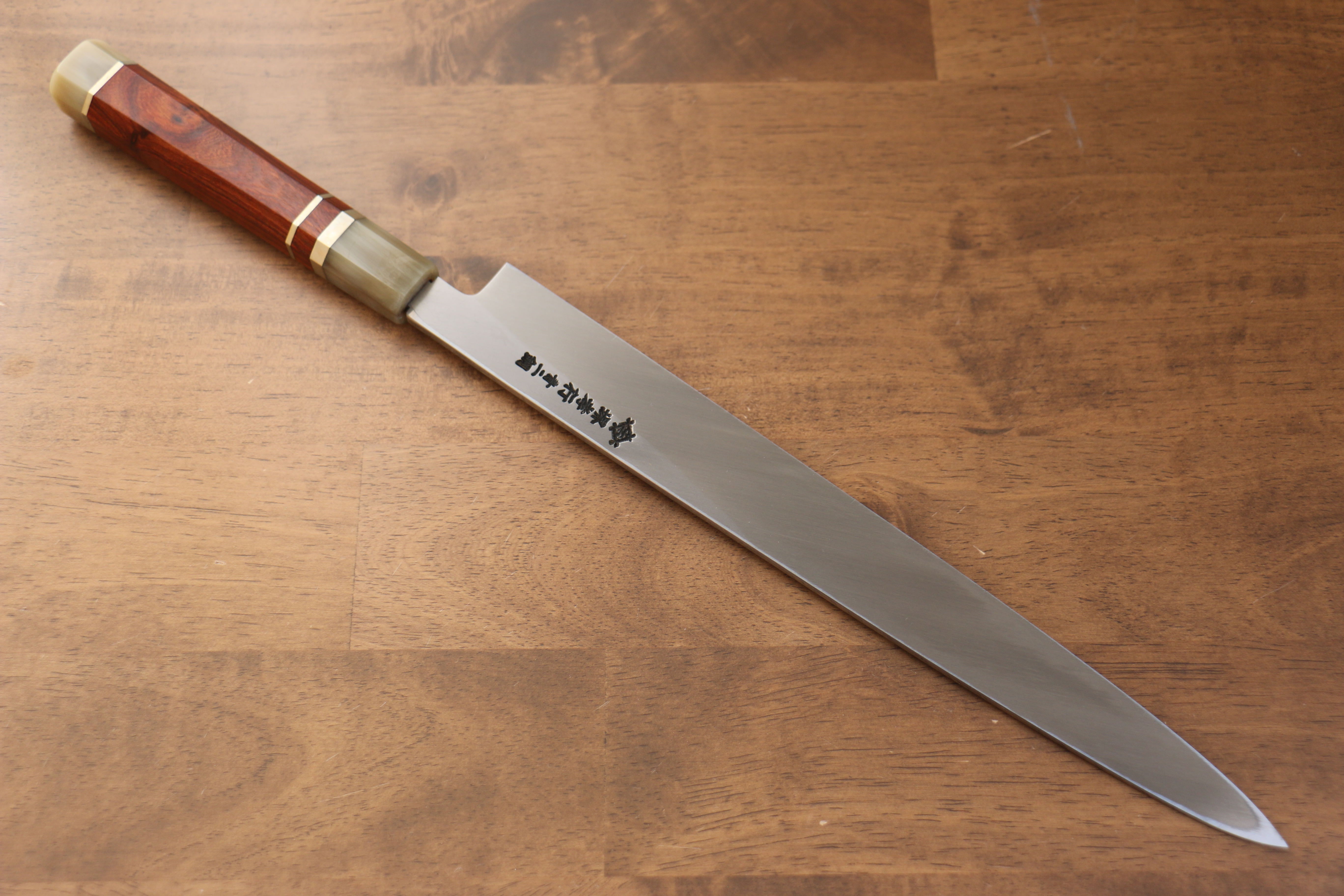 堺 孝行 天龍 Uzushio 渦潮 青鋼二號 刻有龍的圖樣 柳刃 300mm 紅黑檀 握把 附刀鞘 - 系列商品之3 - 清助刃物