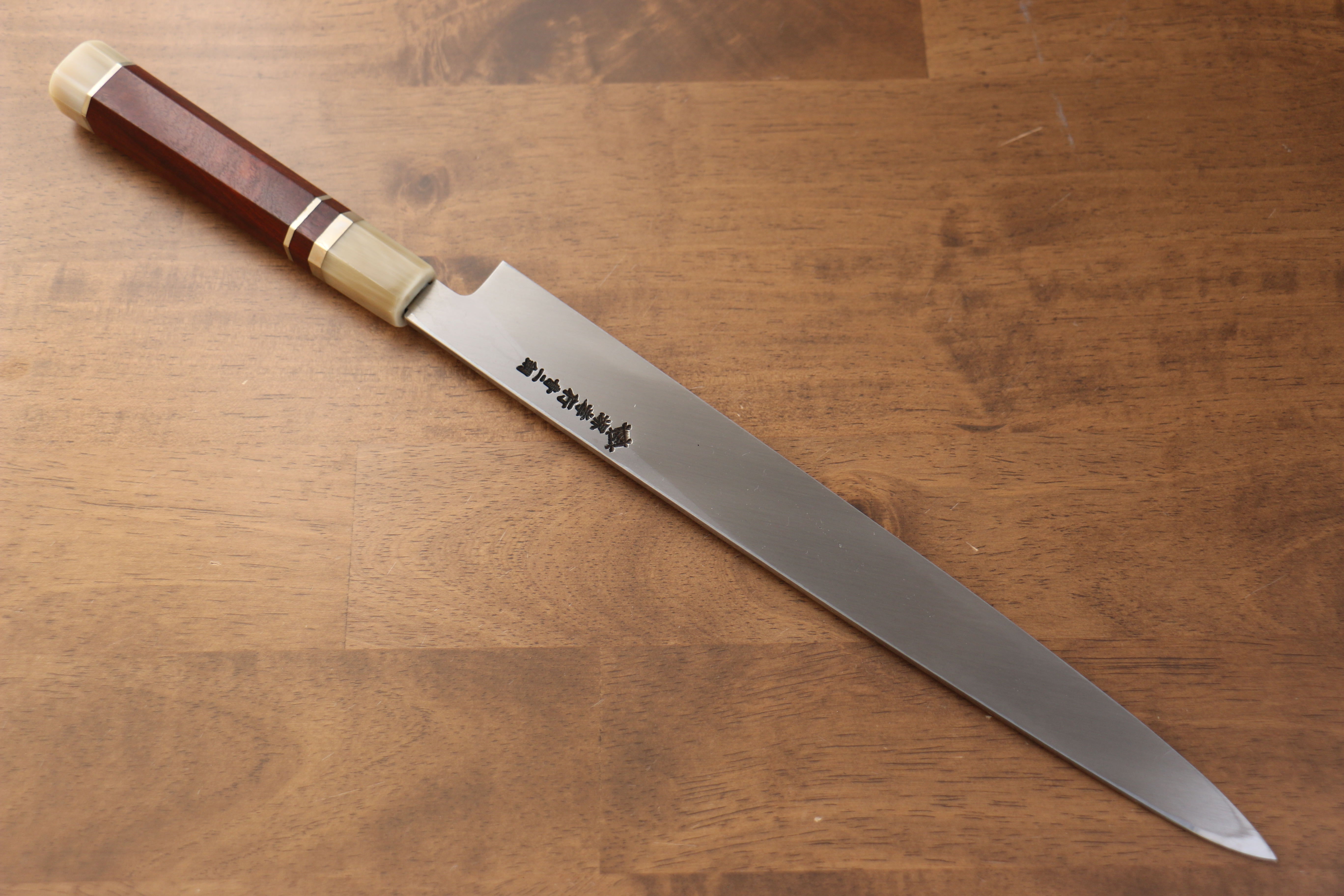 堺 孝行 天龍 Uzushio 渦潮 青鋼二號 刻有龍的圖樣 柳刃 300mm 紅黑檀 握把 附刀鞘 - 系列商品之4 - 清助刃物