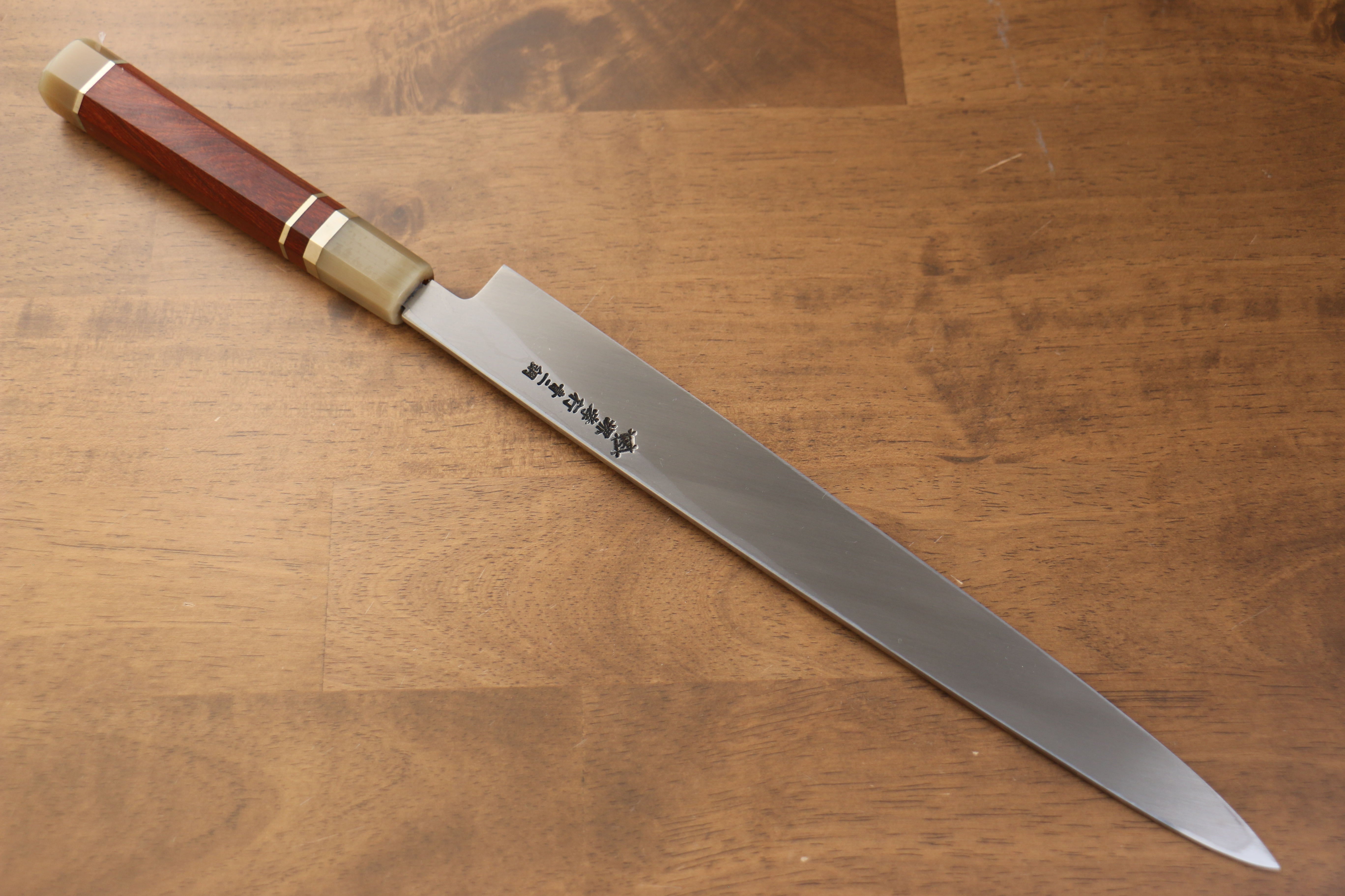 堺 孝行 天龍 Uzushio 渦潮 青鋼二號 刻有龍的圖樣 柳刃 300mm 紅黑檀 握把 附刀鞘 - 系列商品之7 - 清助刃物