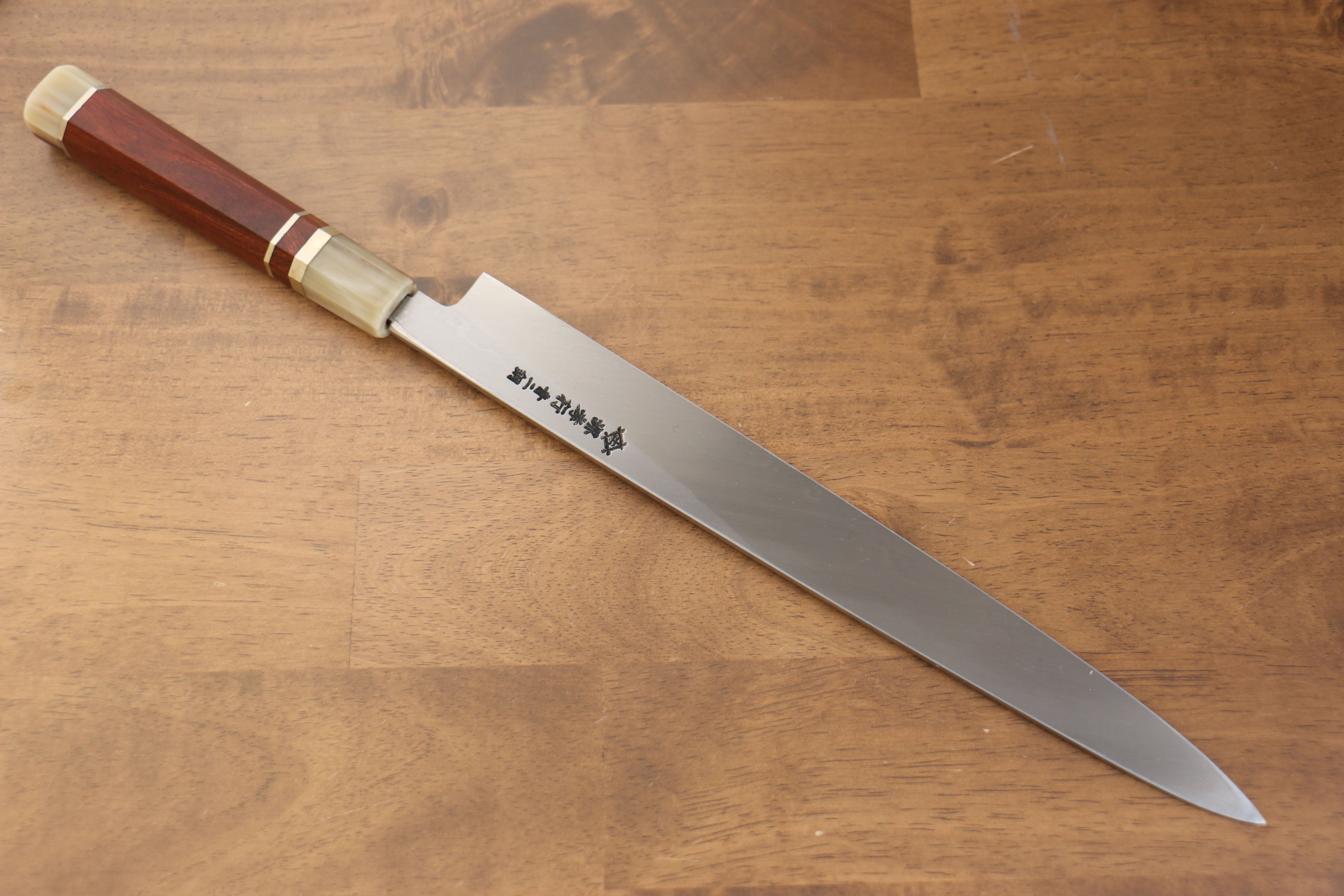堺 孝行 天龍 Uzushio 渦潮 青鋼二號 刻有龍的圖樣 柳刃 300mm 紅黑檀 握把 附刀鞘 - 系列商品之10 - 清助刃物