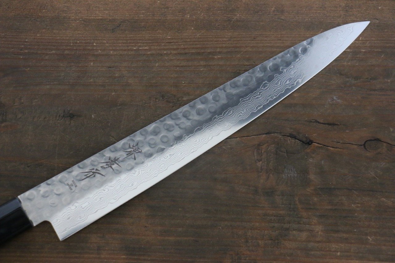 堺 孝行 AUS10 45層大馬士革紋 筋引 240mm 紫檀木握把 - 清助刃物