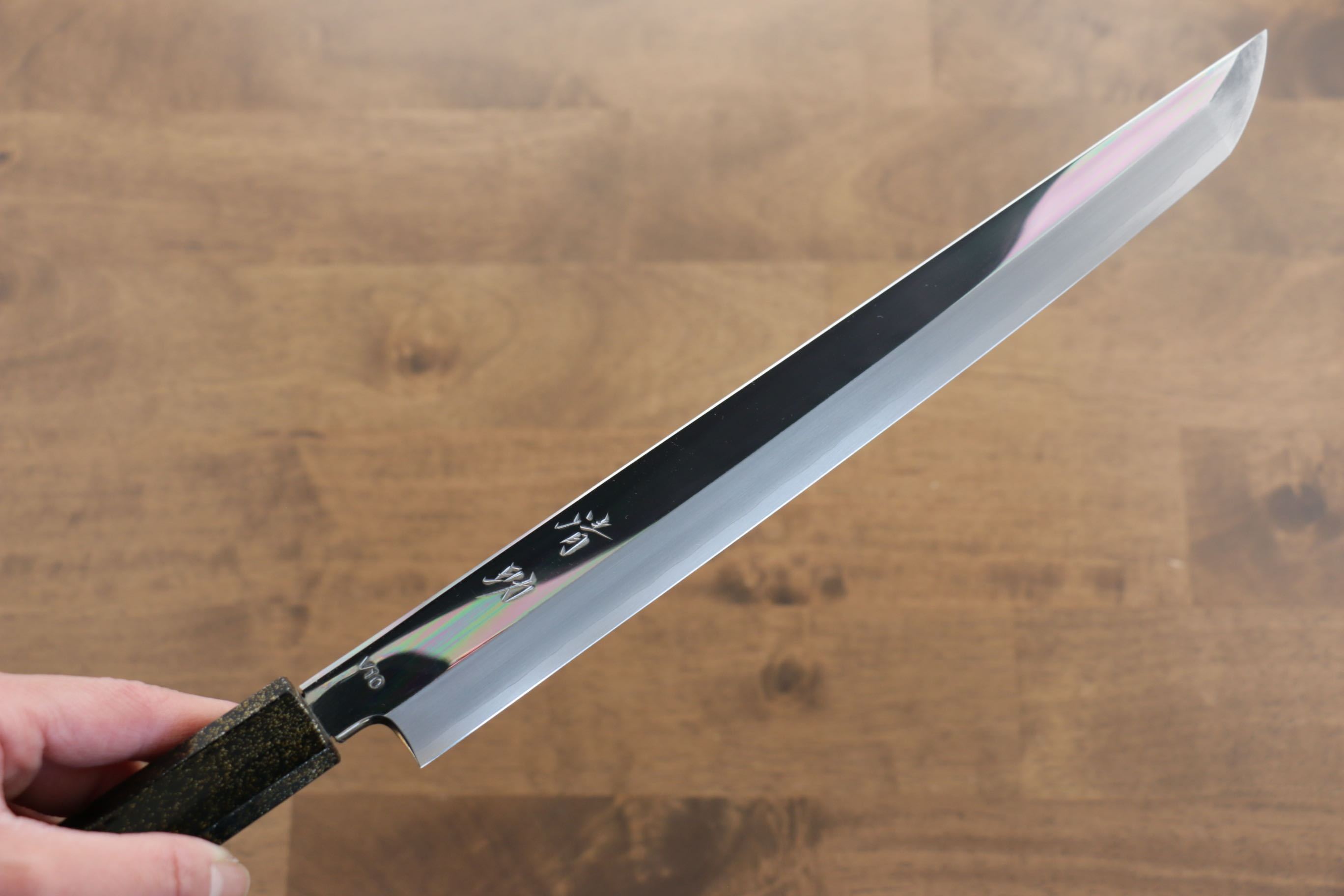 清助 VG10 先丸蛸引 300mm 櫟木漆塗(家紋) 握把 - 清助刃物