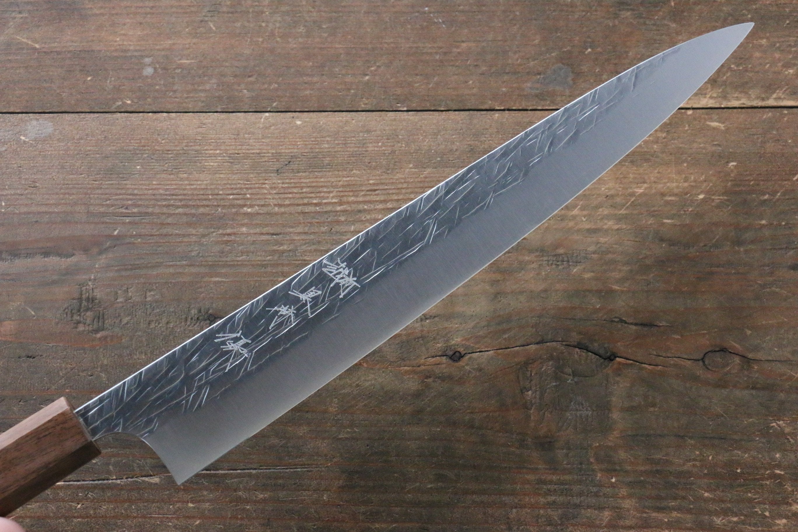 黑崎 優 雷神 特殊鈷合金 鎚目 筋引 270mm 核桃木 握把 - 清助刃物