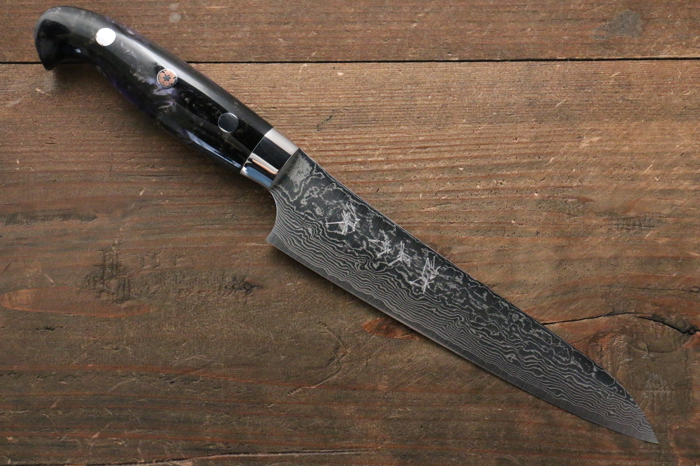 黑崎 優 雫 SG2 鎚目 多用途小刀 150mm 壓克力握把 - 清助刃物