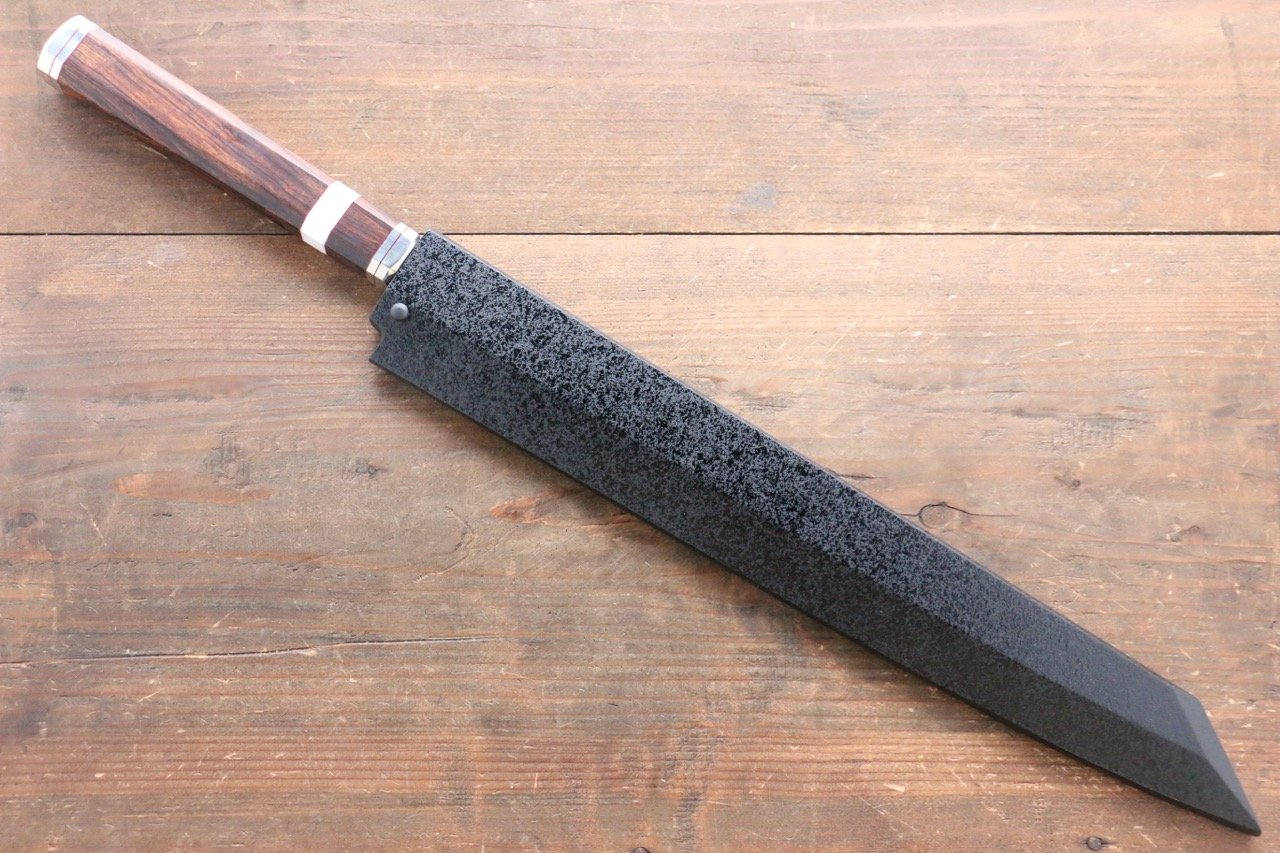 黑石目圖樣 木蘭 鞘 切付柳刃用 附合成木安全栓 300mm Aokki - 清助刃物
