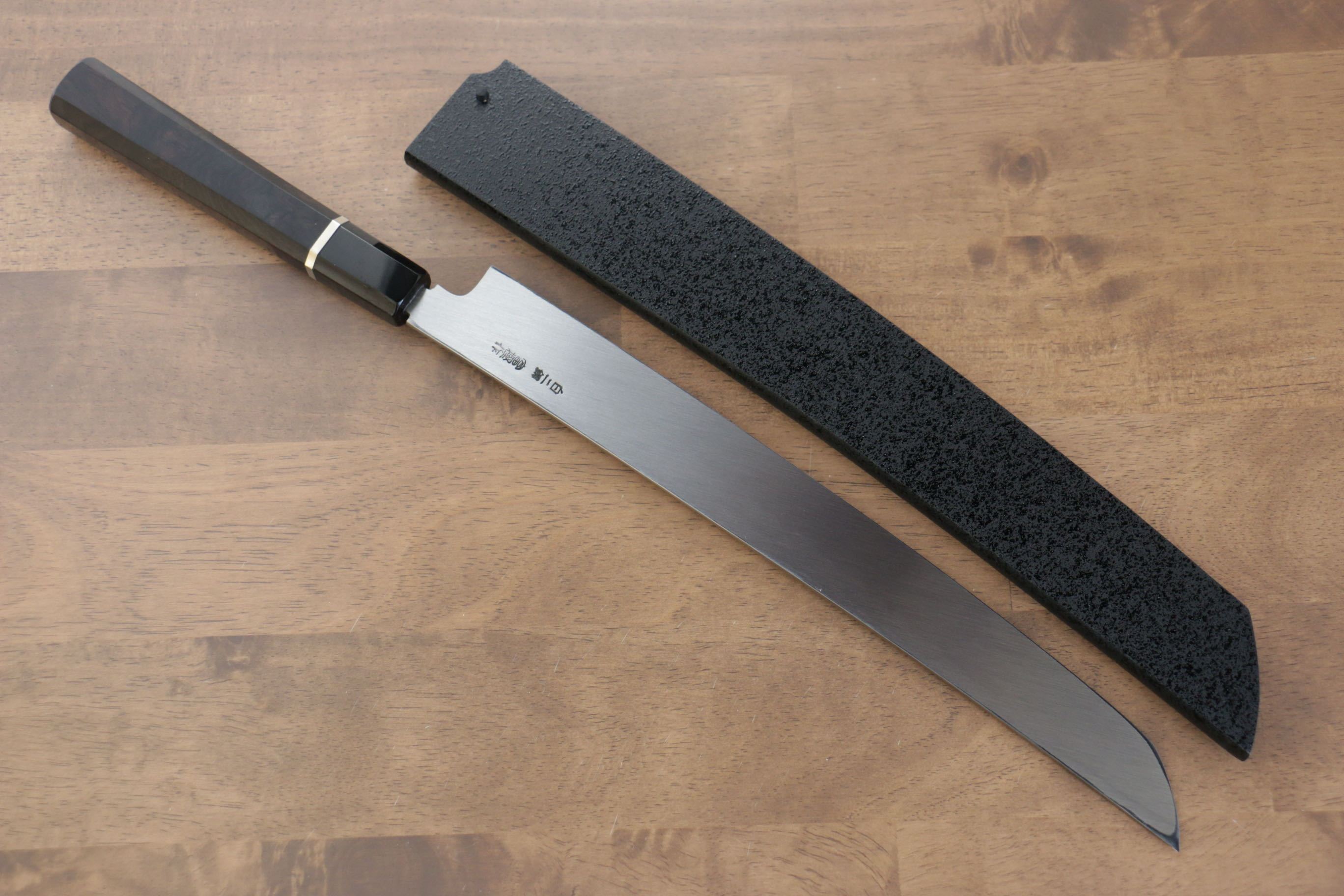 堺 孝行 富士山 白鋼二號 本燒 先丸柳刃 300mm 黑檀(帶環型設計)握把 附刀鞘 - 清助刃物