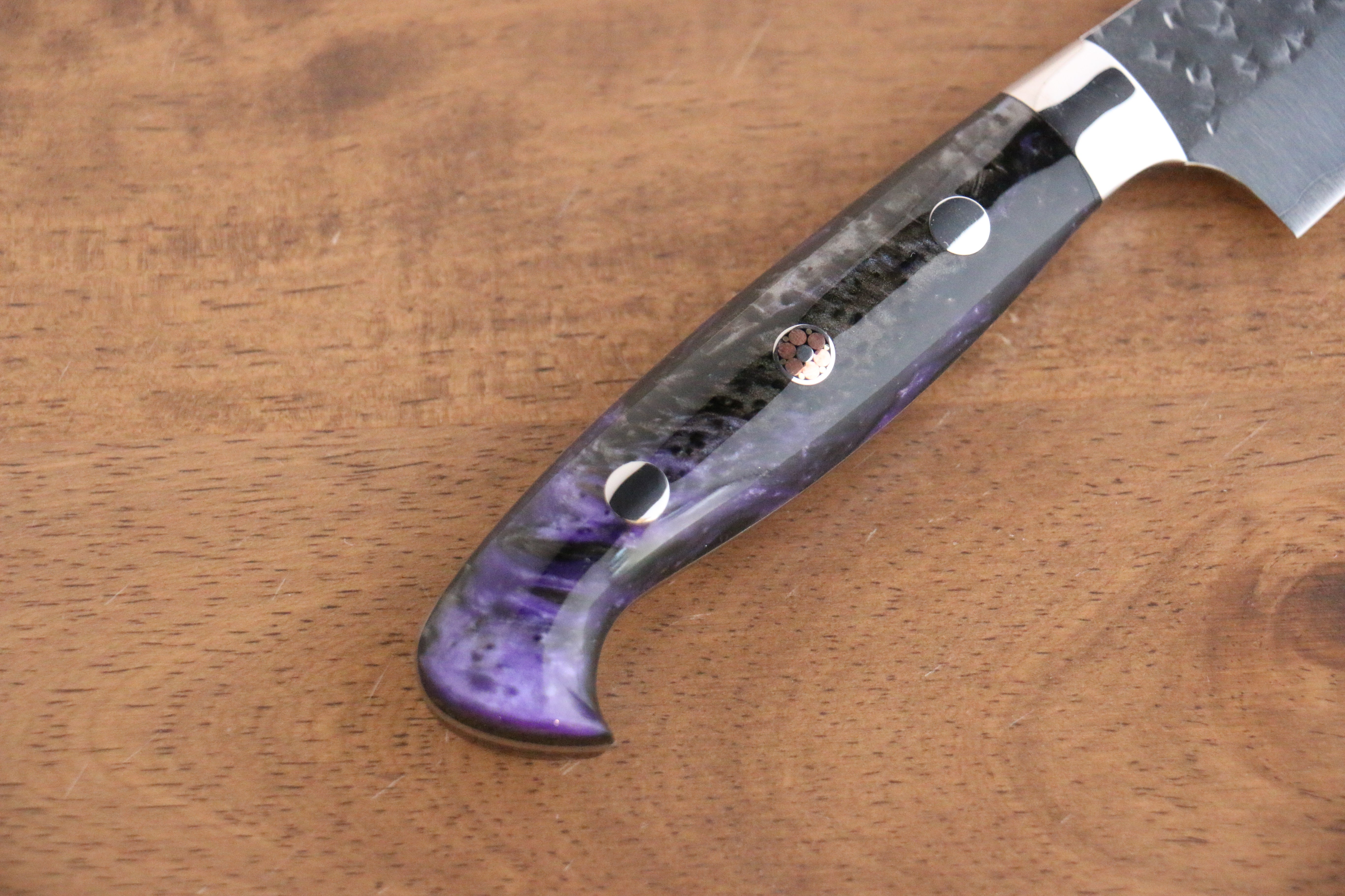 黑崎 優 閃光 SG2 鎚目 多用途小刀 150mm 黑壓克力 握把 - 清助刃物