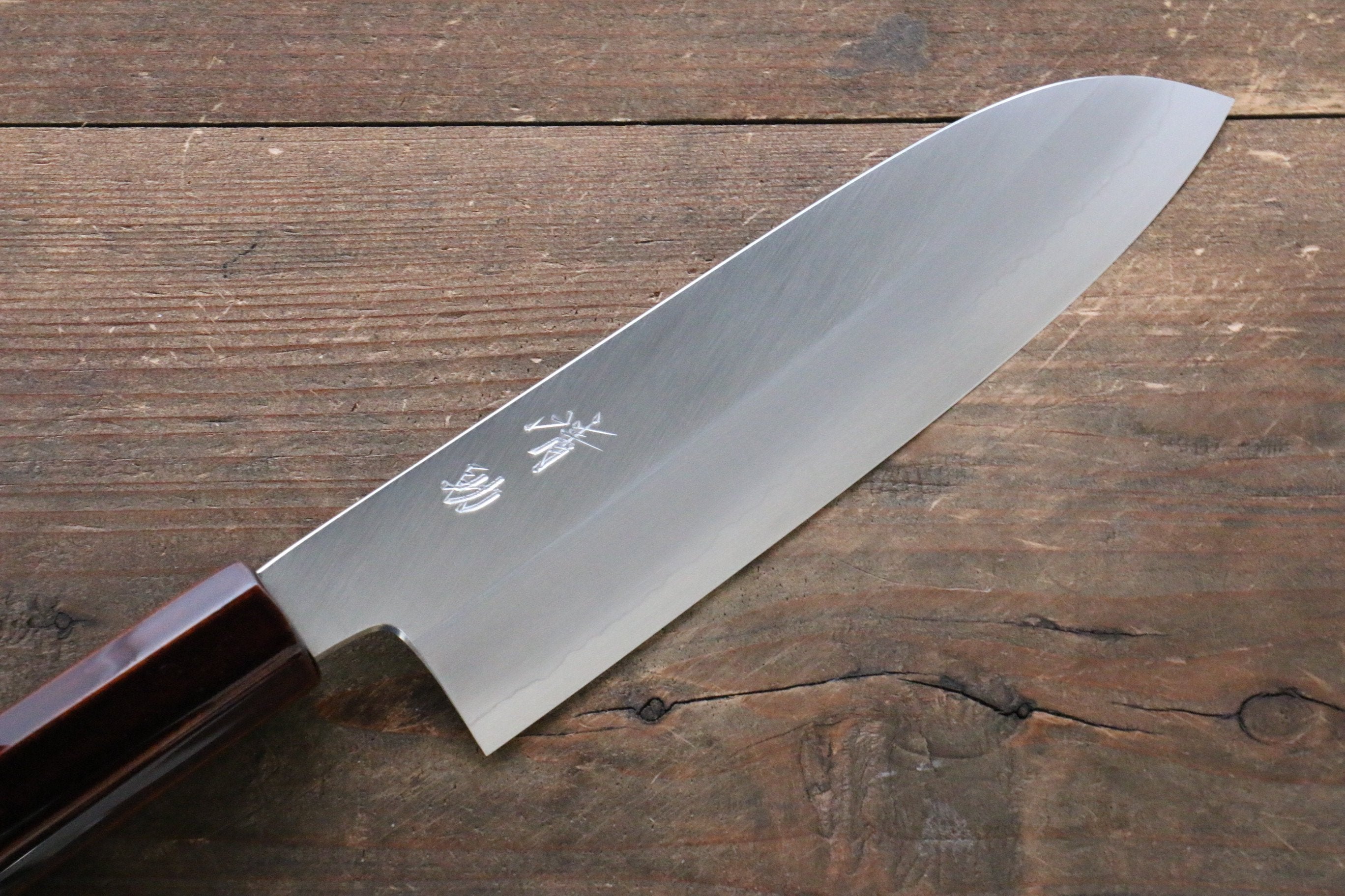 清助 銀三鋼 三德刀 165mm 木柄(漆塗) 握把 - 清助刃物