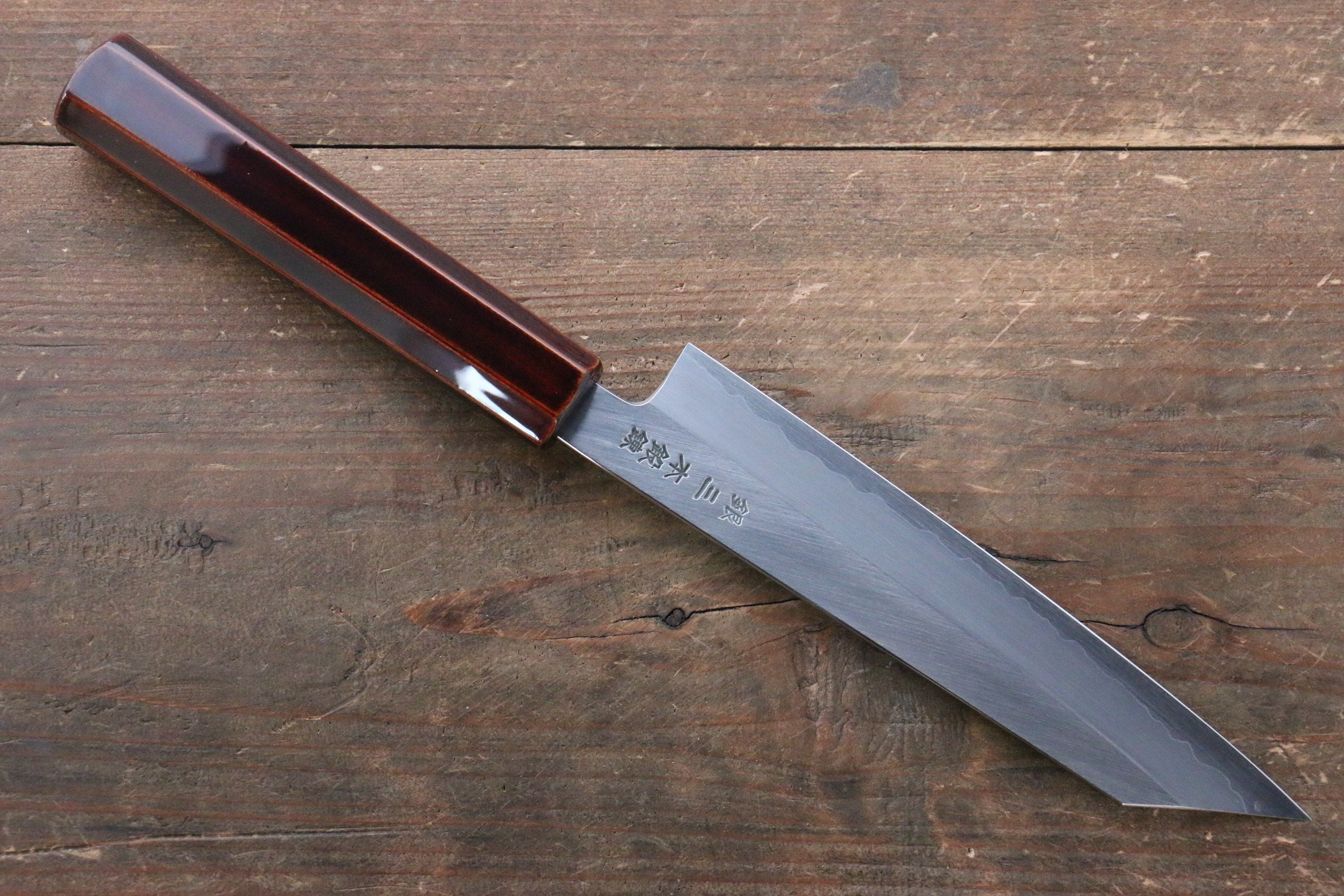 清助 銀三鋼 切付多用途小刀 150mm 木柄(漆塗) 握把 - 清助刃物