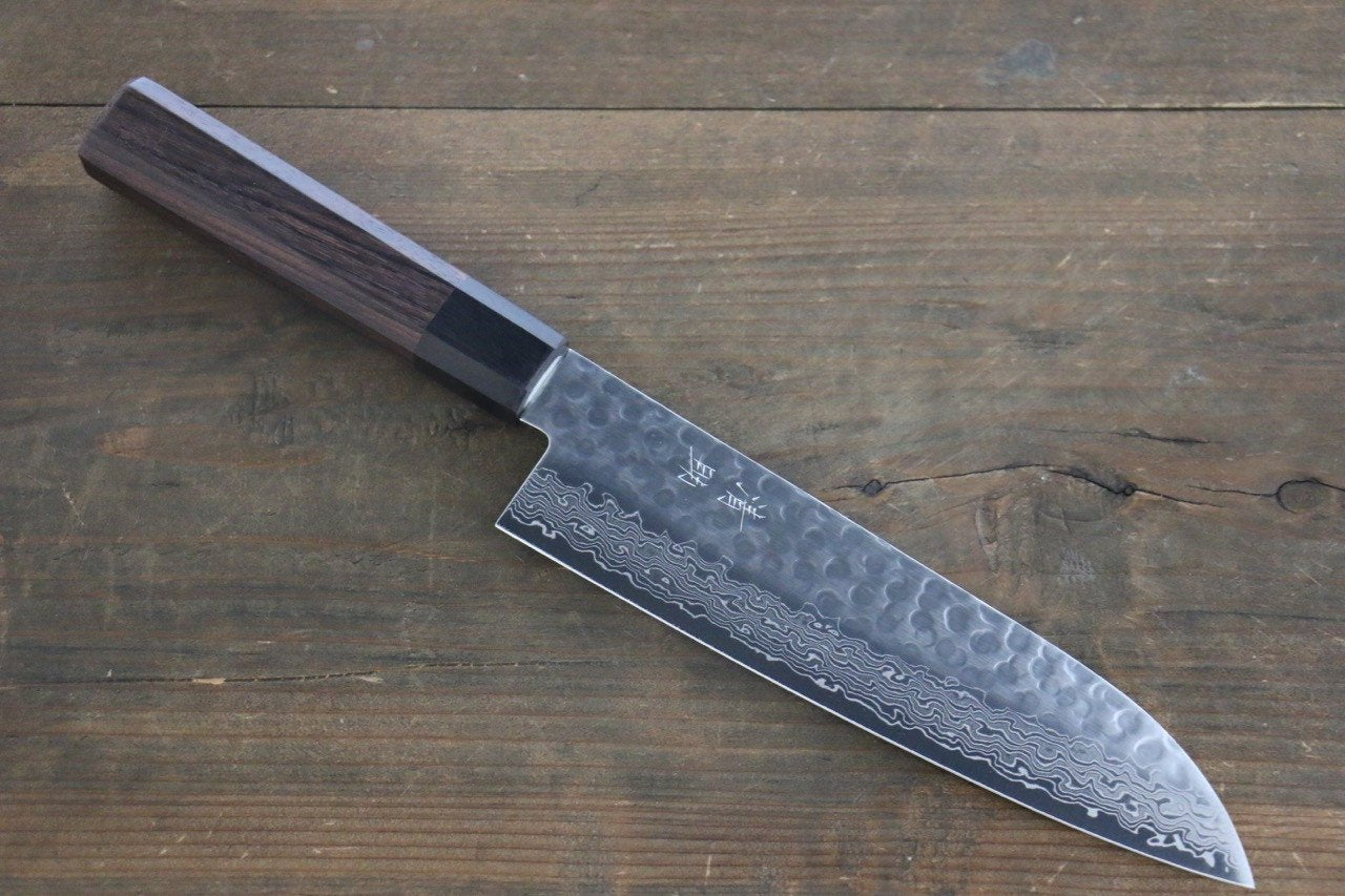 清助 AUS10 三德刀 180mm 紫檀木 握把 - 清助刃物