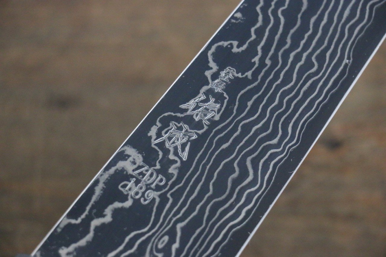 佑成 ZDP189 大馬士革紋 切付牛刀 210mm 紫檀木握把 - 清助刃物