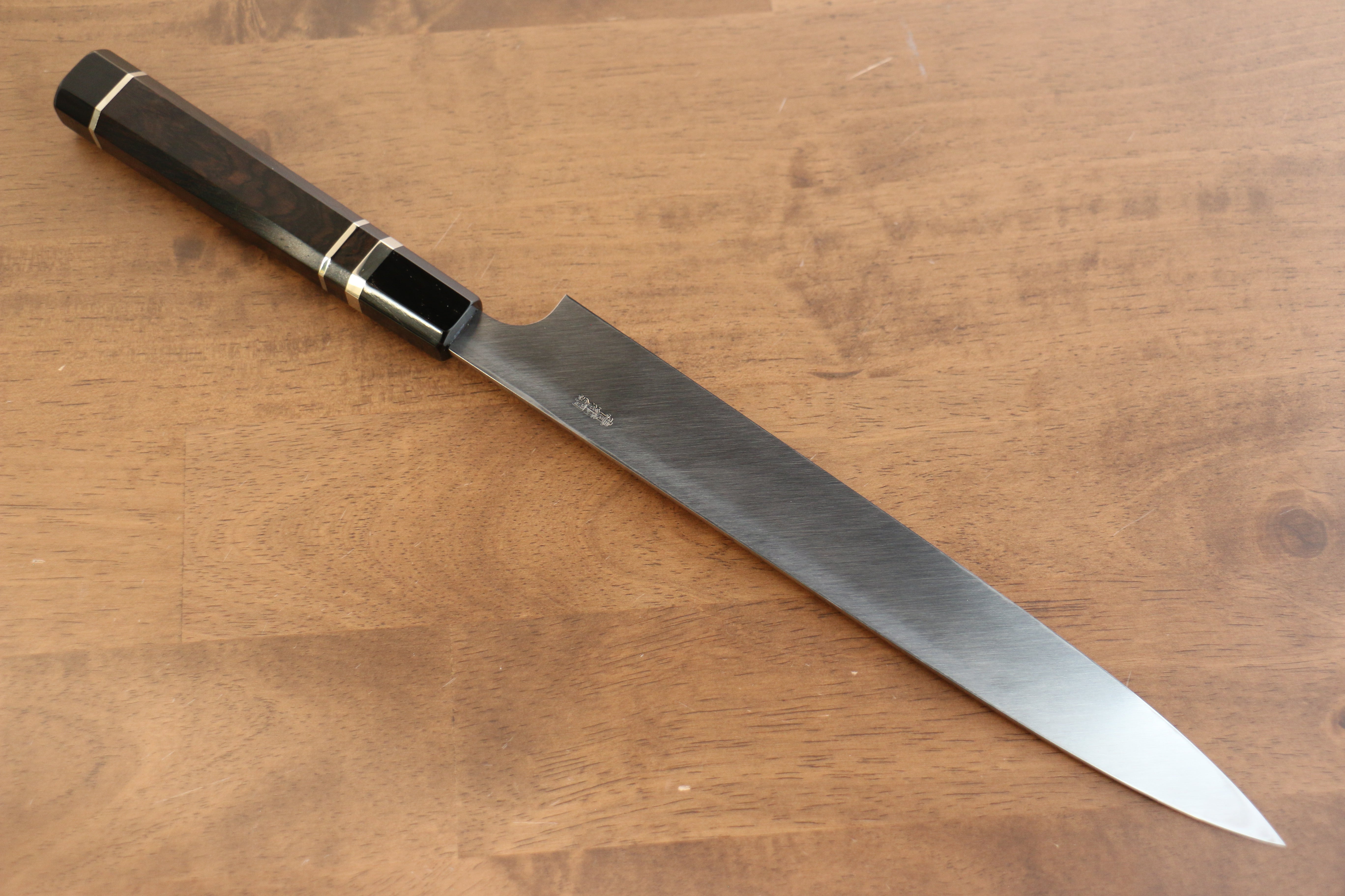 黑崎 優 青鋼二號 鏡面處理 柳刃 270mm 黑檀(兩側帶水牛環型設計) 握把 - 清助刃物